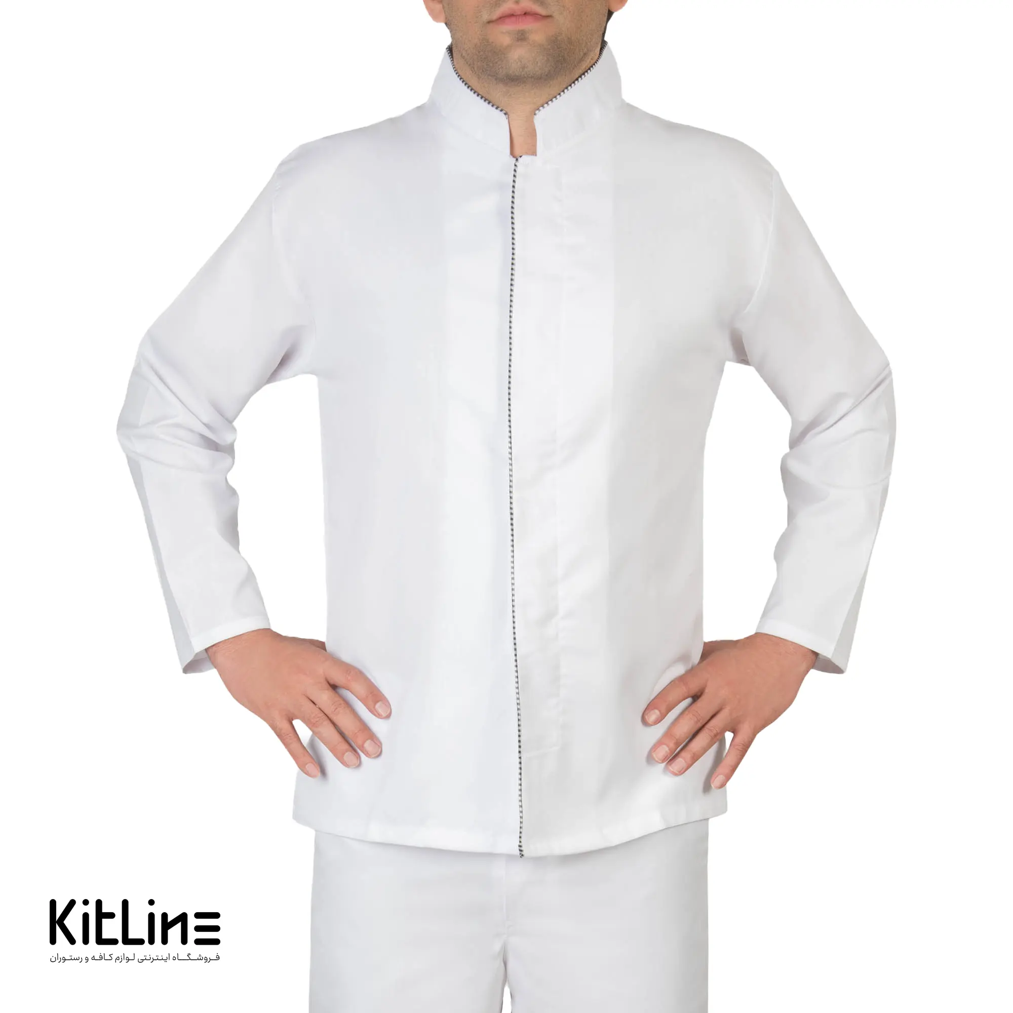 روپوش آستین بلند سفید مغزی چهارخانه پوشاکو - تصویر 3