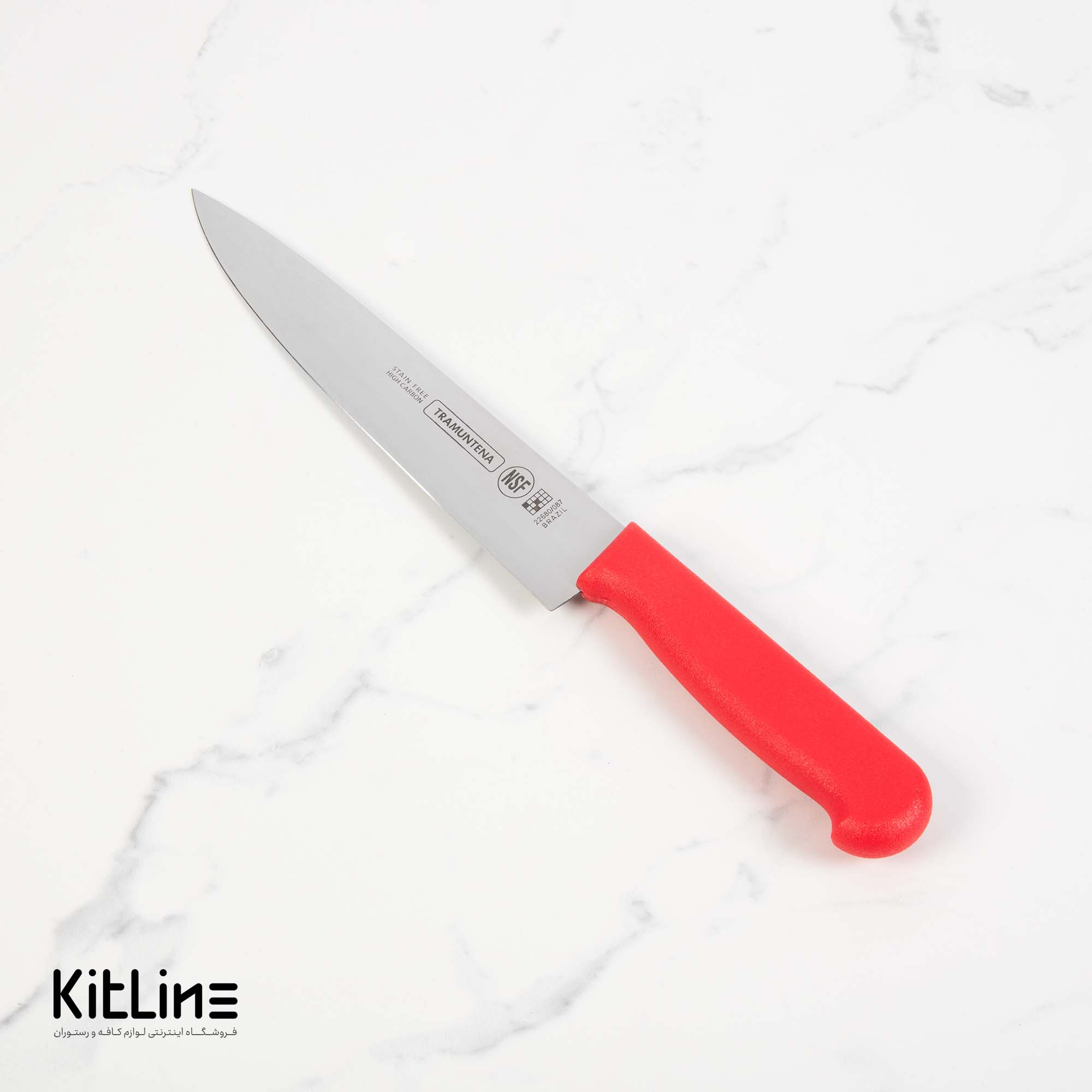 چاقو سرآشپز ۱۷.۵ سانتیمتری بداف دسته قرمز (TRAMUNTENA)