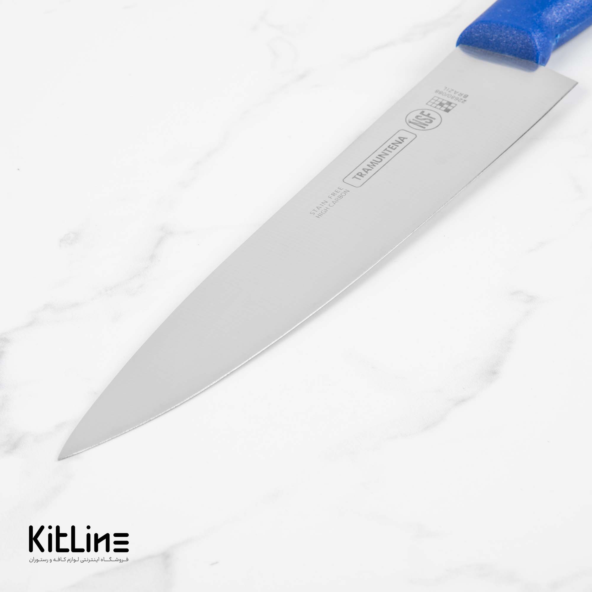 چاقو سرآشپز ۲۰ سانتیمتری بداف دسته آبی (TRAMUNTENA) - تصویر 4
