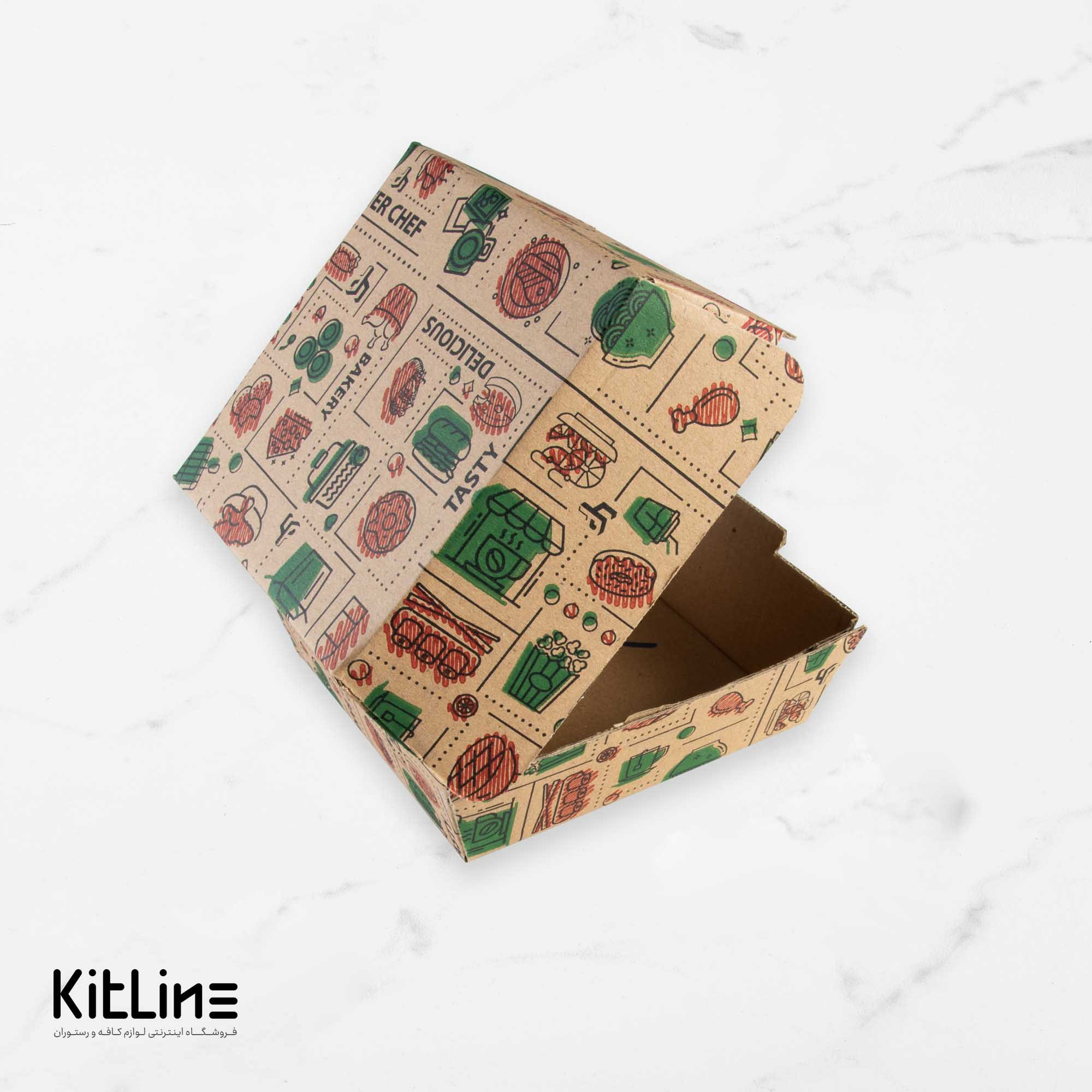 جعبه سوخاری یکبار مصرف کرافت ضخیم ۱۷×۱۷ سانتیمتری (کارتن ۱۰۰ عددی) - تصویر 4