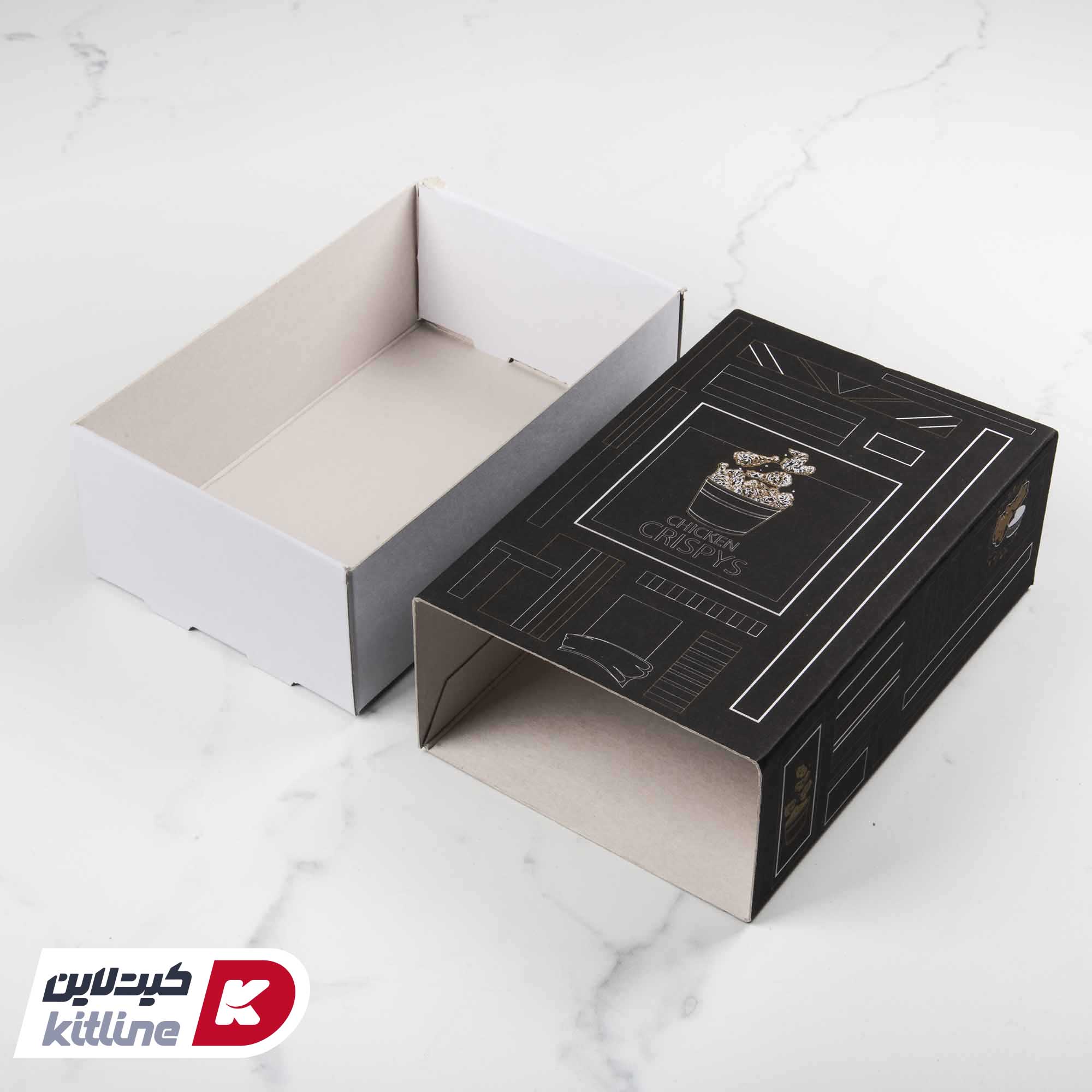 جعبه سوخاری یکبار مصرف کاغذی کشویی طرح دار مشکی ۱۲×۱۹ سانتیمتری (کارتن ۲۰۰ عددی) - تصویر 3