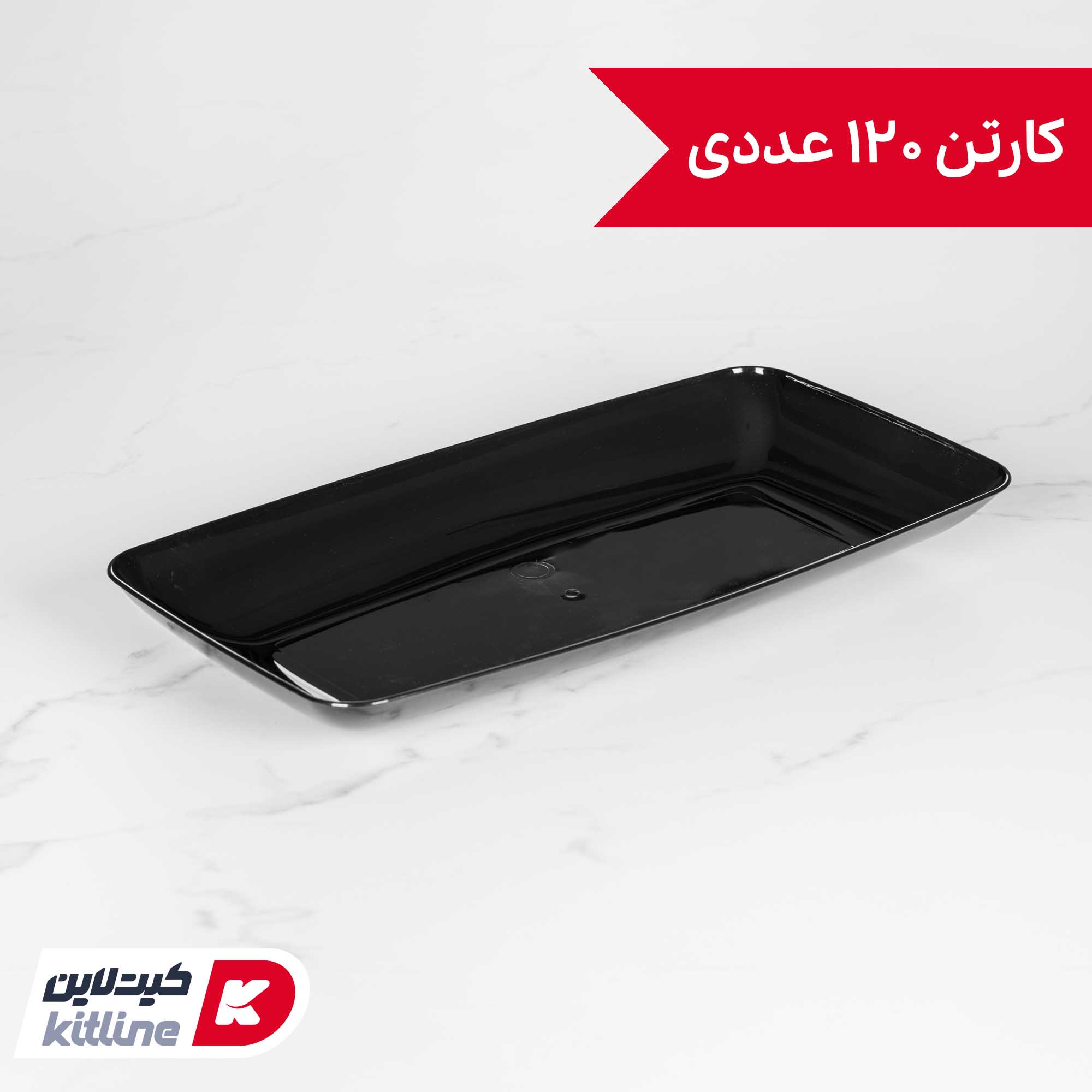 دیس یکبار مصرف ۱۷×۳۱ سانتیمتری مشکی (کارتن ۱۲۰ عددی)