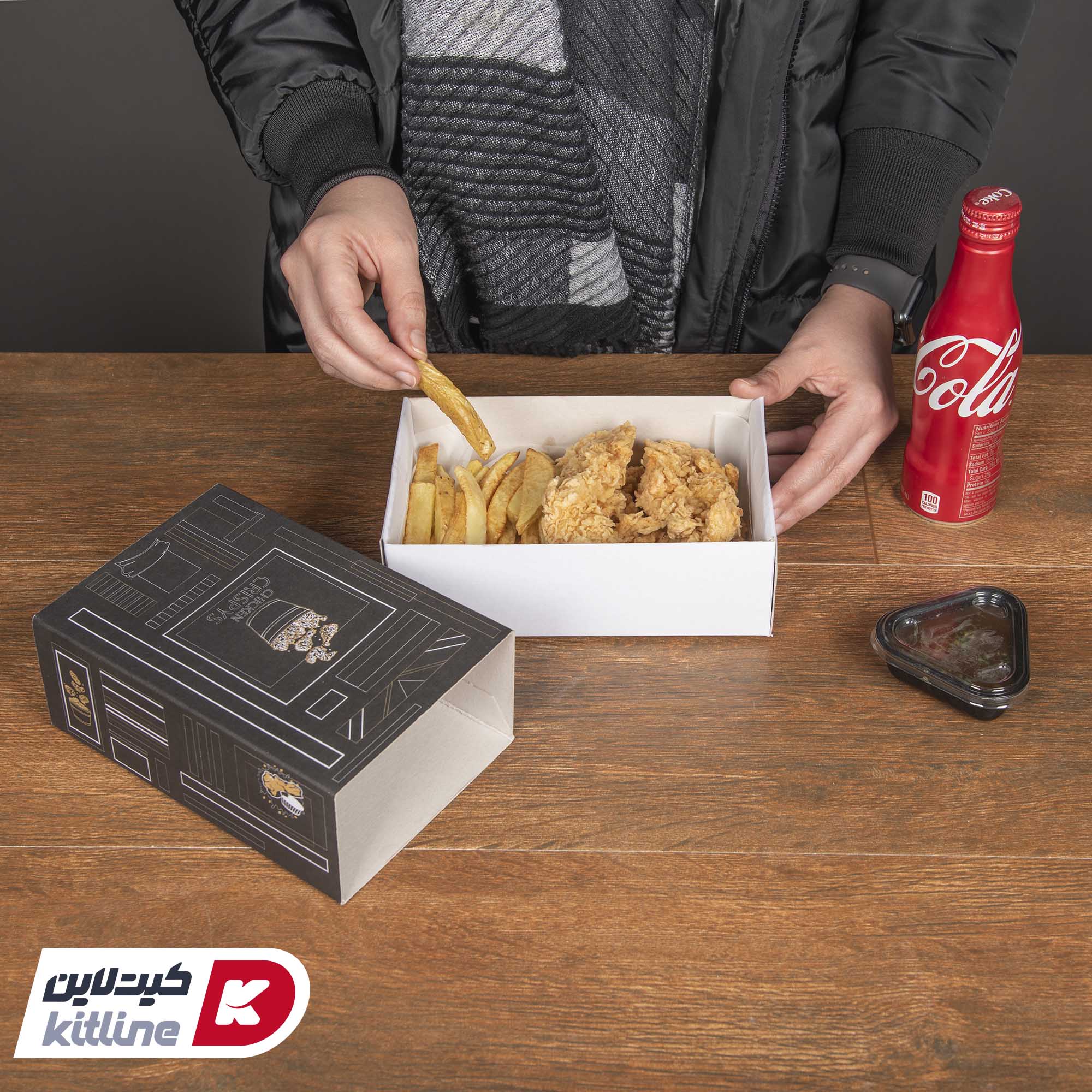 جعبه سوخاری یکبار مصرف کاغذی کشویی طرح دار مشکی ۱۲×۱۹ سانتیمتری (کارتن ۲۰۰ عددی) - تصویر 5