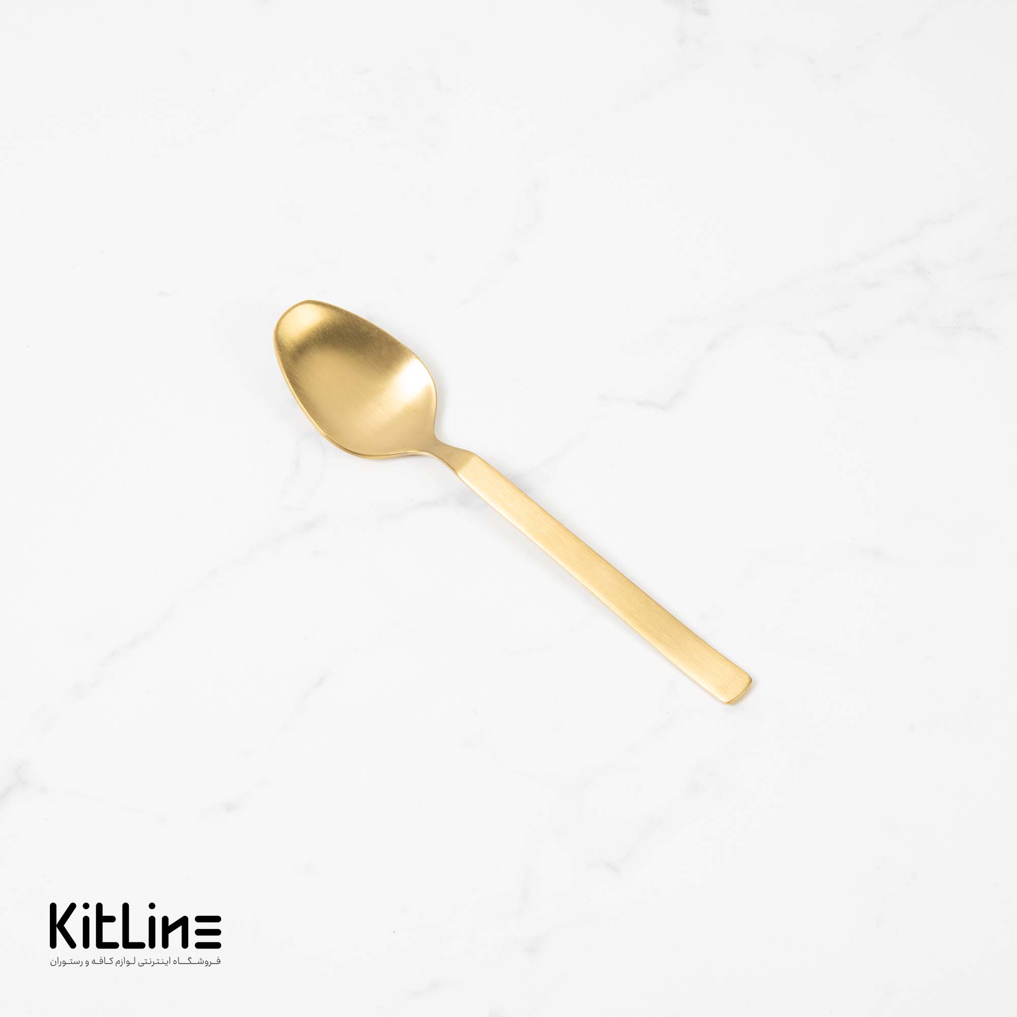 قاشق مربا خوری صنایع استیل مدل میلان تمام مات طلایی