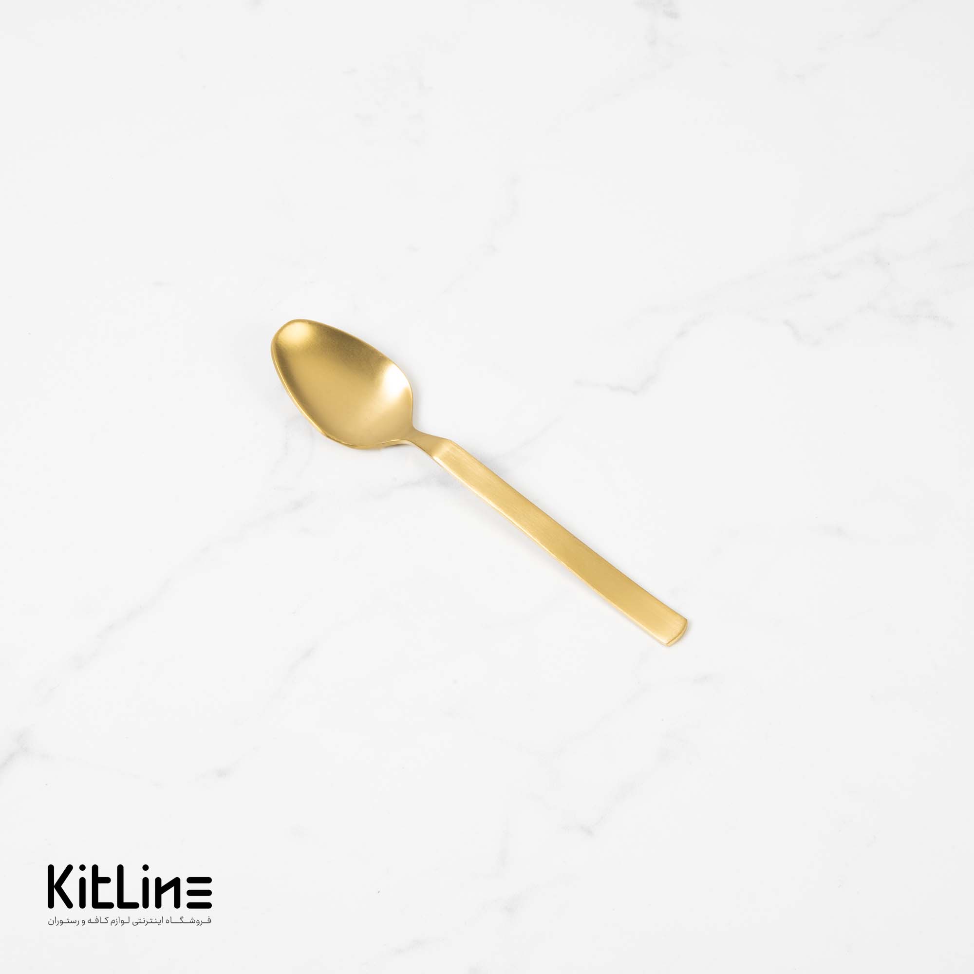 قاشق چای خوری صنایع استیل مدل میلان تمام مات طلایی