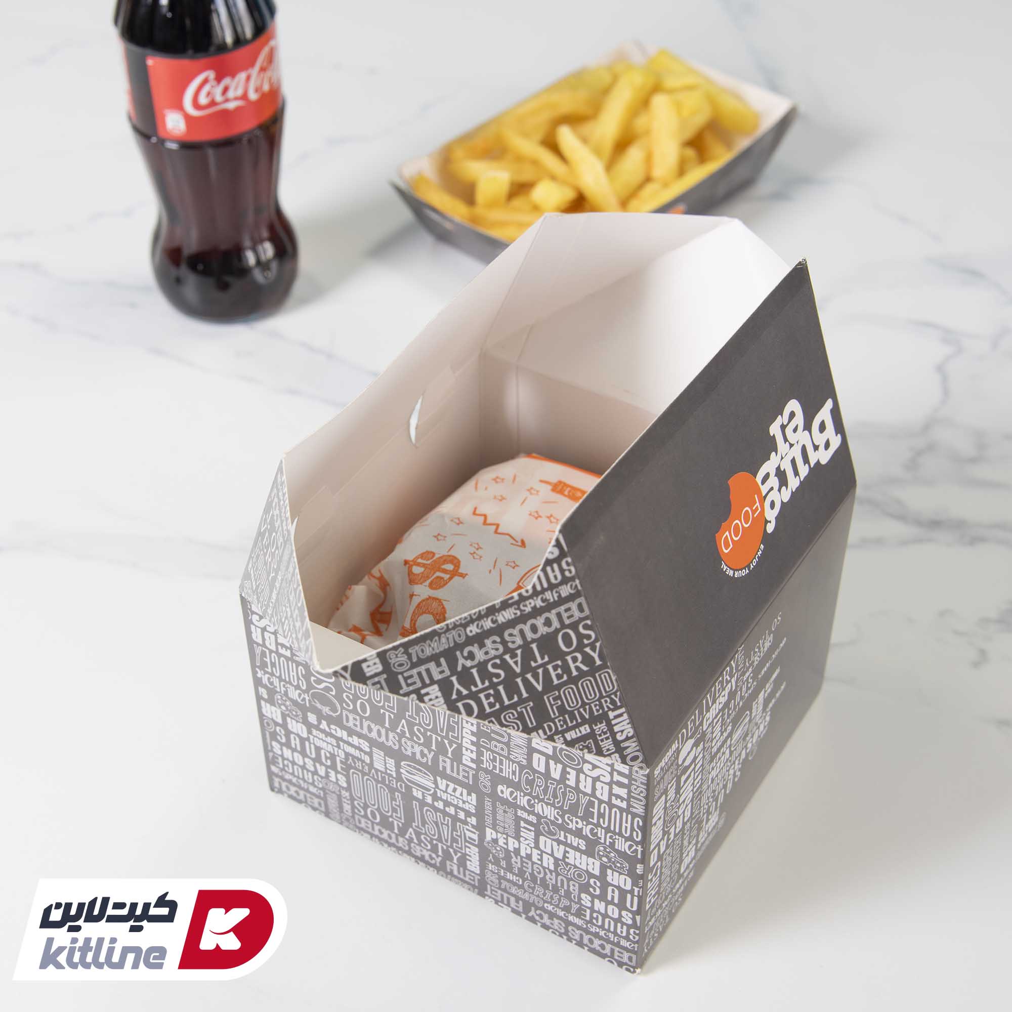 جعبه برگر یکبار مصرف کاغذی ایندربرد ۱۲×۱۲ سانتیمتری (کارتن ۳۰۰ عددی) - تصویر 4