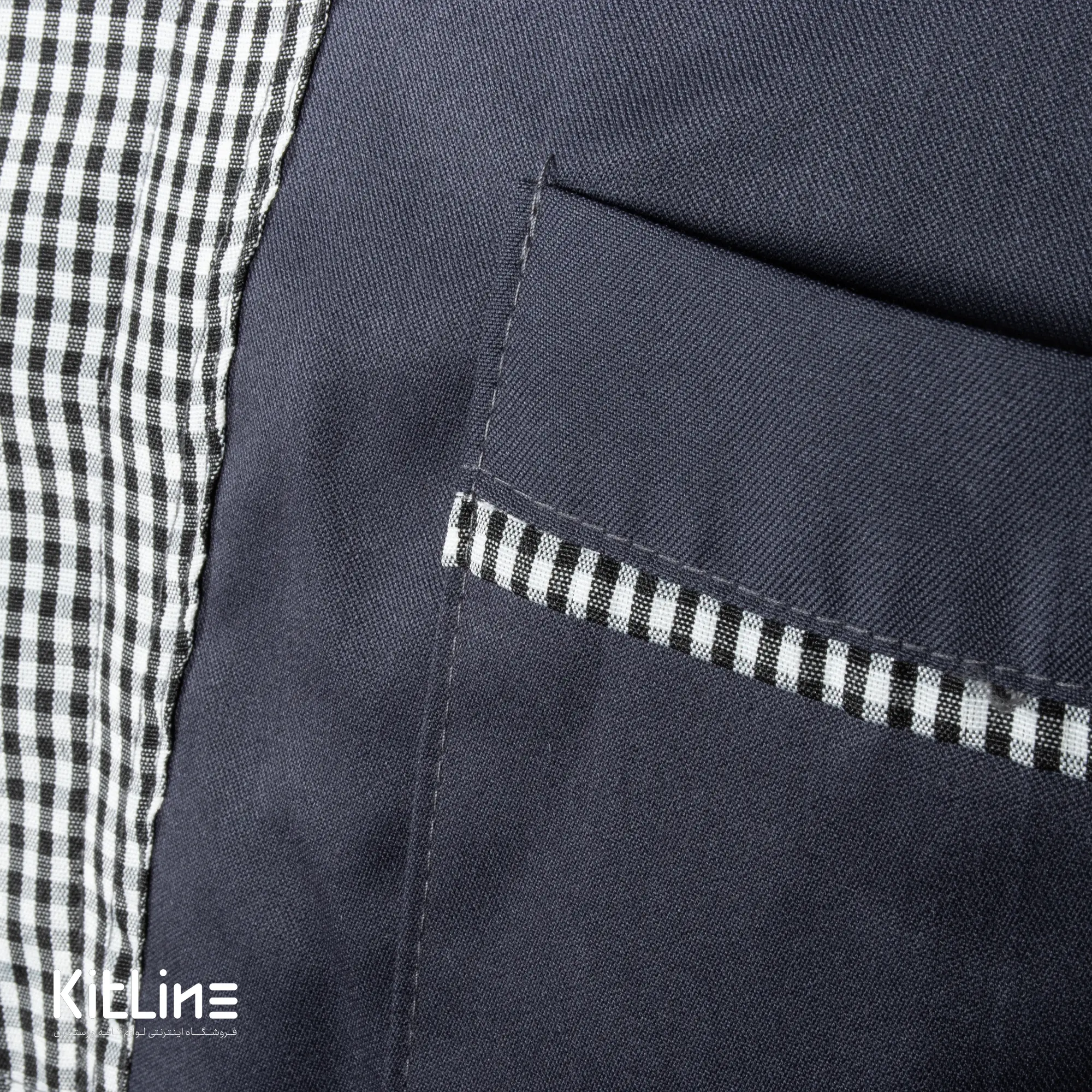 روپوش آستین کوتاه طوسی مغزی چهارخانه پوشاکو - تصویر 4