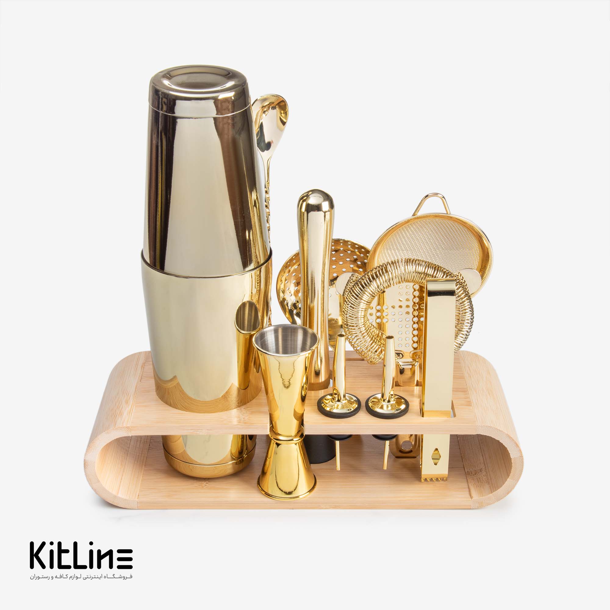 ست بار سرد ۱۰ تکه استیل طلایی