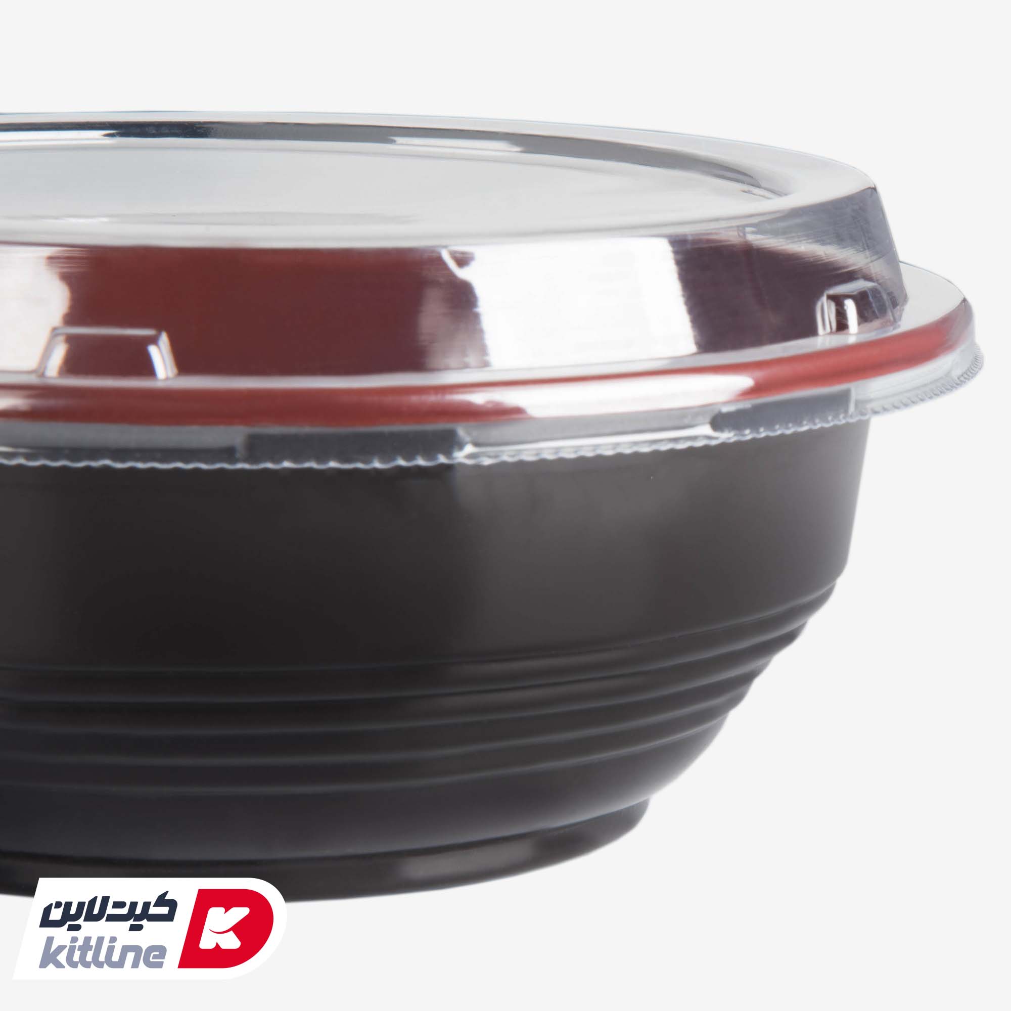 کاسه یکبار مصرف ۷۰۰ میلی لیتری مشکی داخل قرمز همراه در (کارتن ۳۰۰ عددی) - تصویر 3