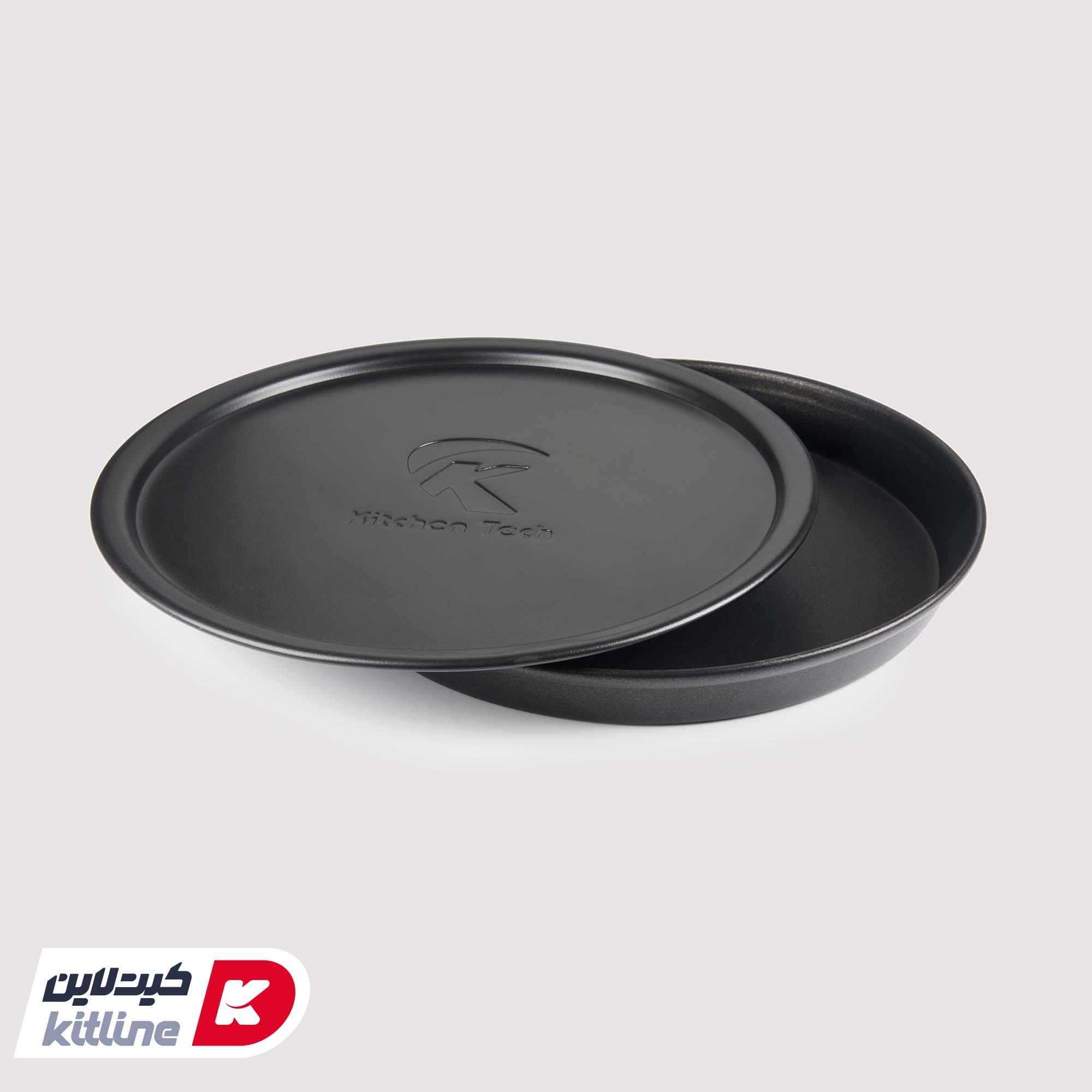 قالب پیتزا آمریکایی آلومینیومی گرد ۳۳ سانتیمتری همراه با در کیچن تک