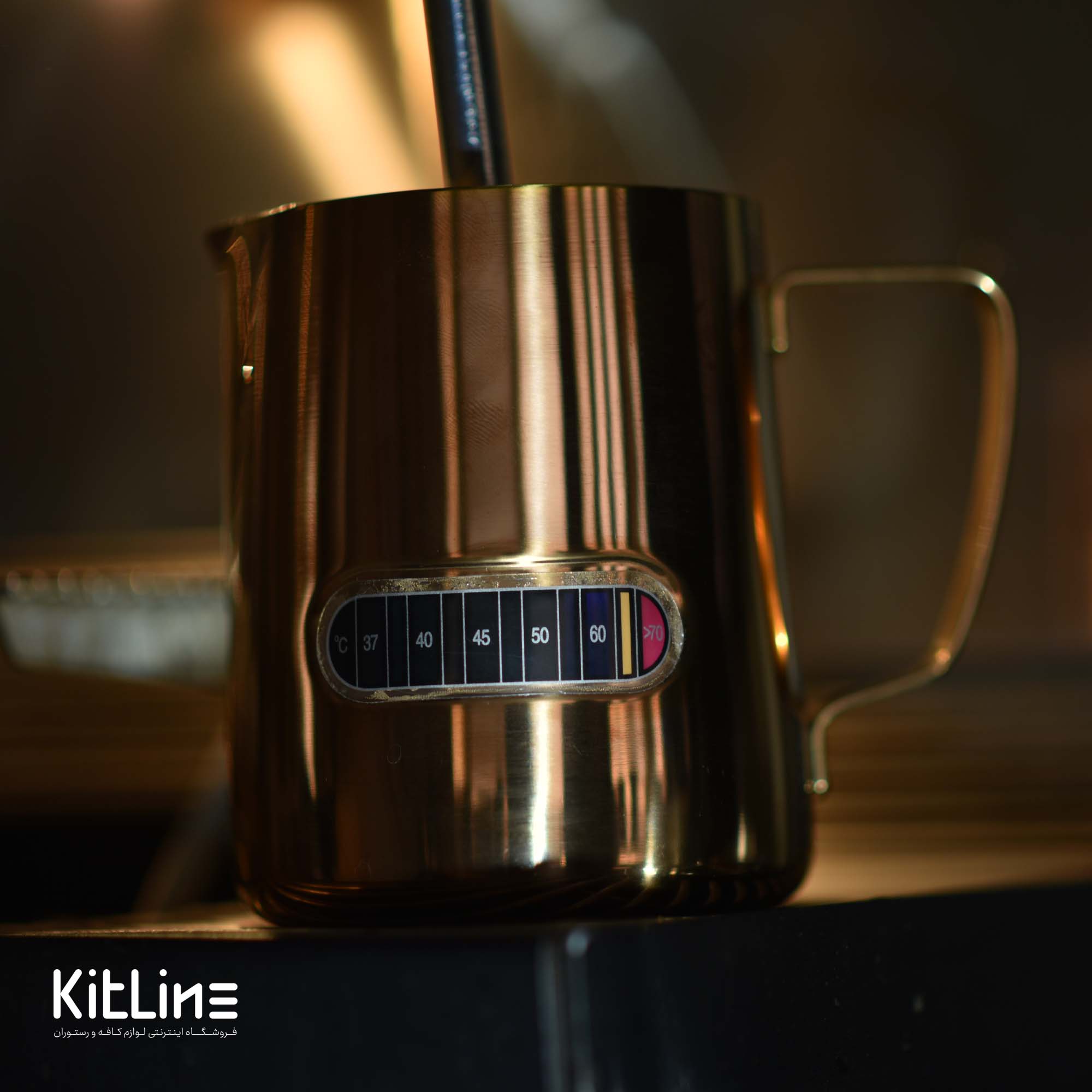 پیچر استیل دماسنج دار ۶۰۰ میلیلیتری رز گلد - تصویر 5