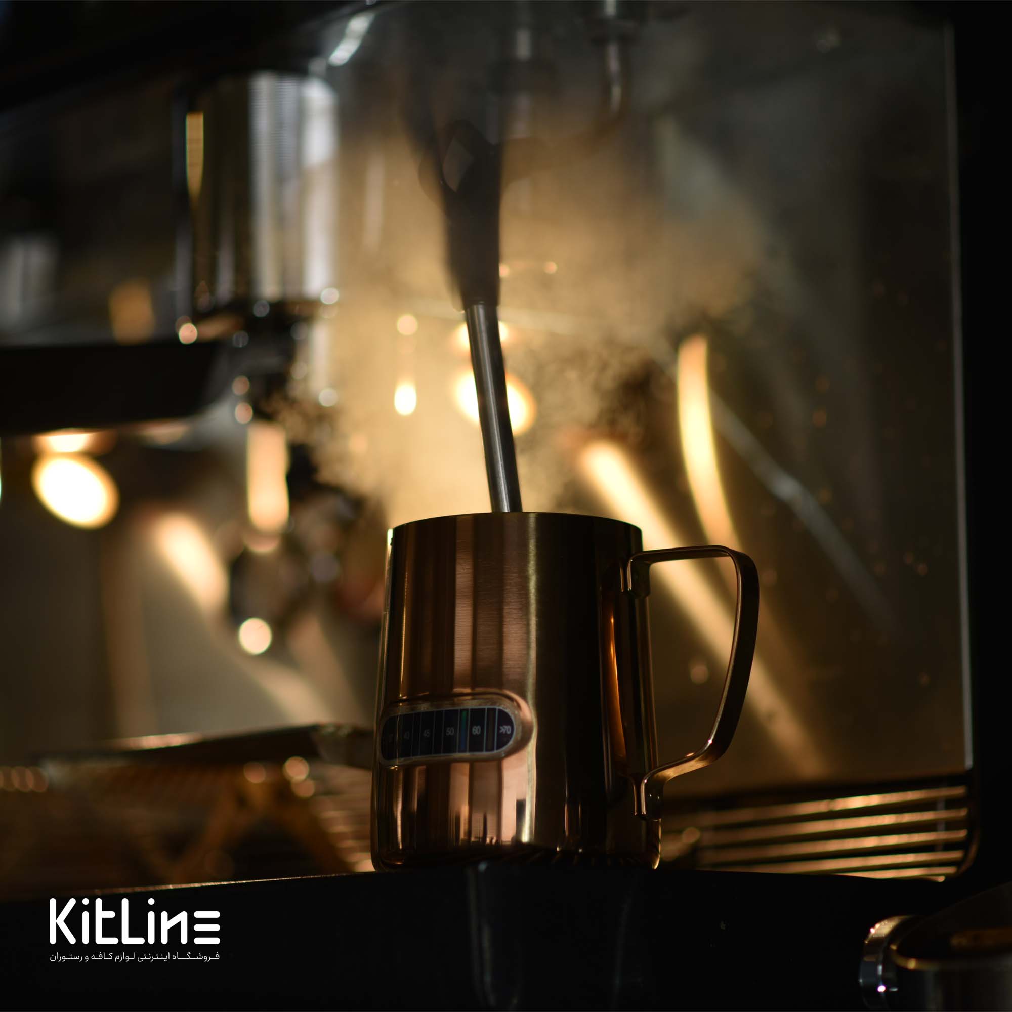 پیچر استیل دماسنج دار ۶۰۰ میلیلیتری رز گلد - تصویر 4