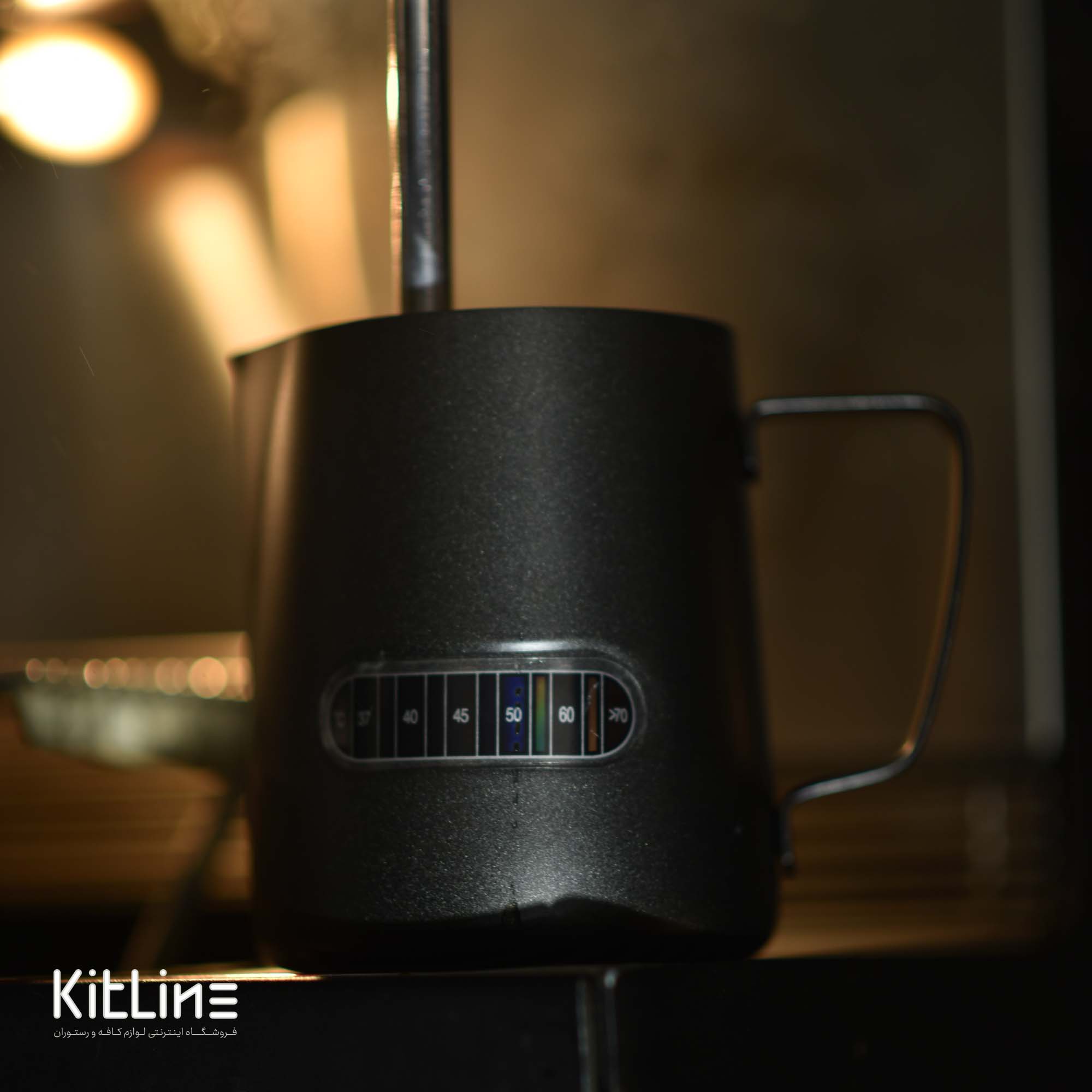 پیچر استیل دماسنج دار ۶۰۰ میلیلیتری مشکی - تصویر 4