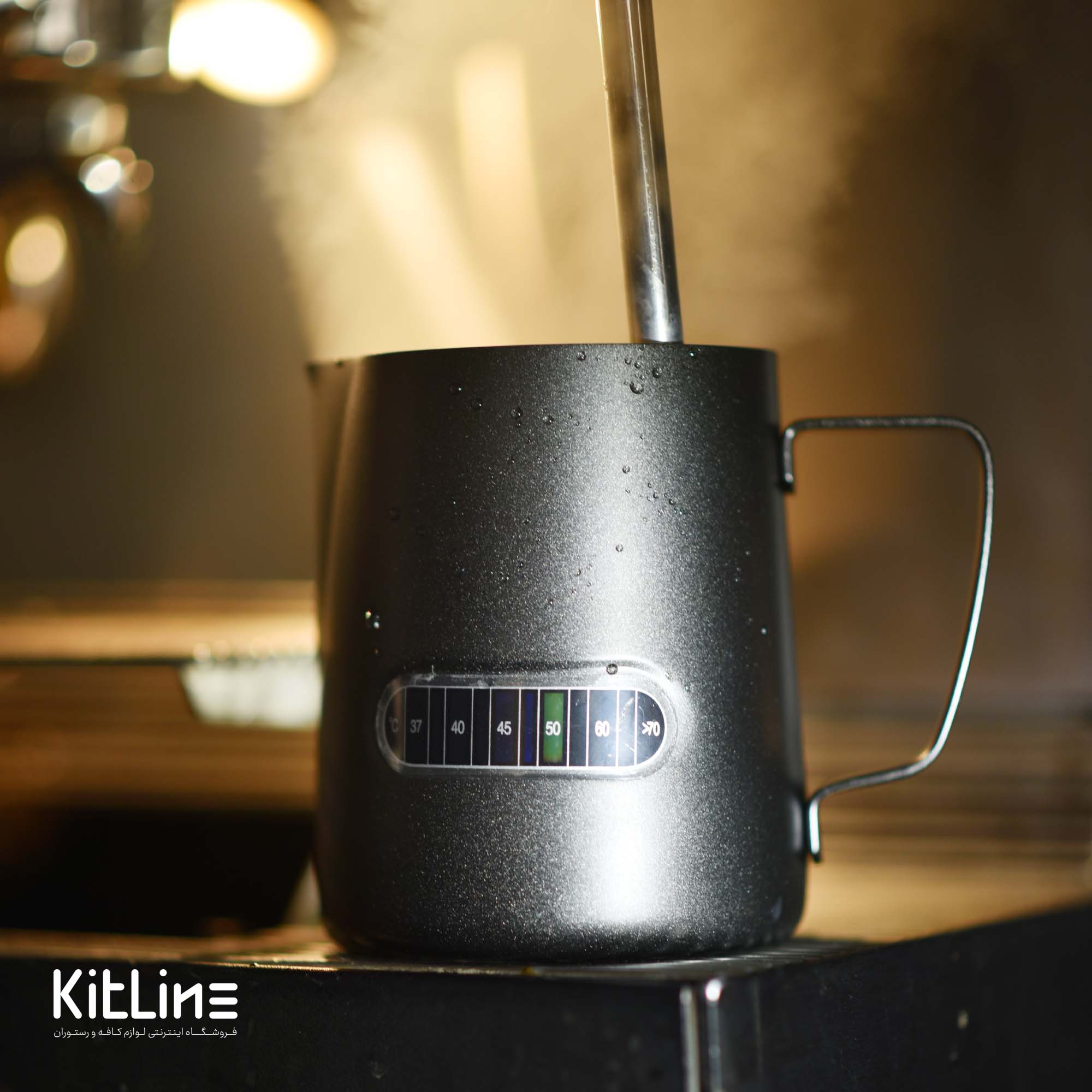 پیچر استیل دماسنج دار ۶۰۰ میلیلیتری مشکی - تصویر 5