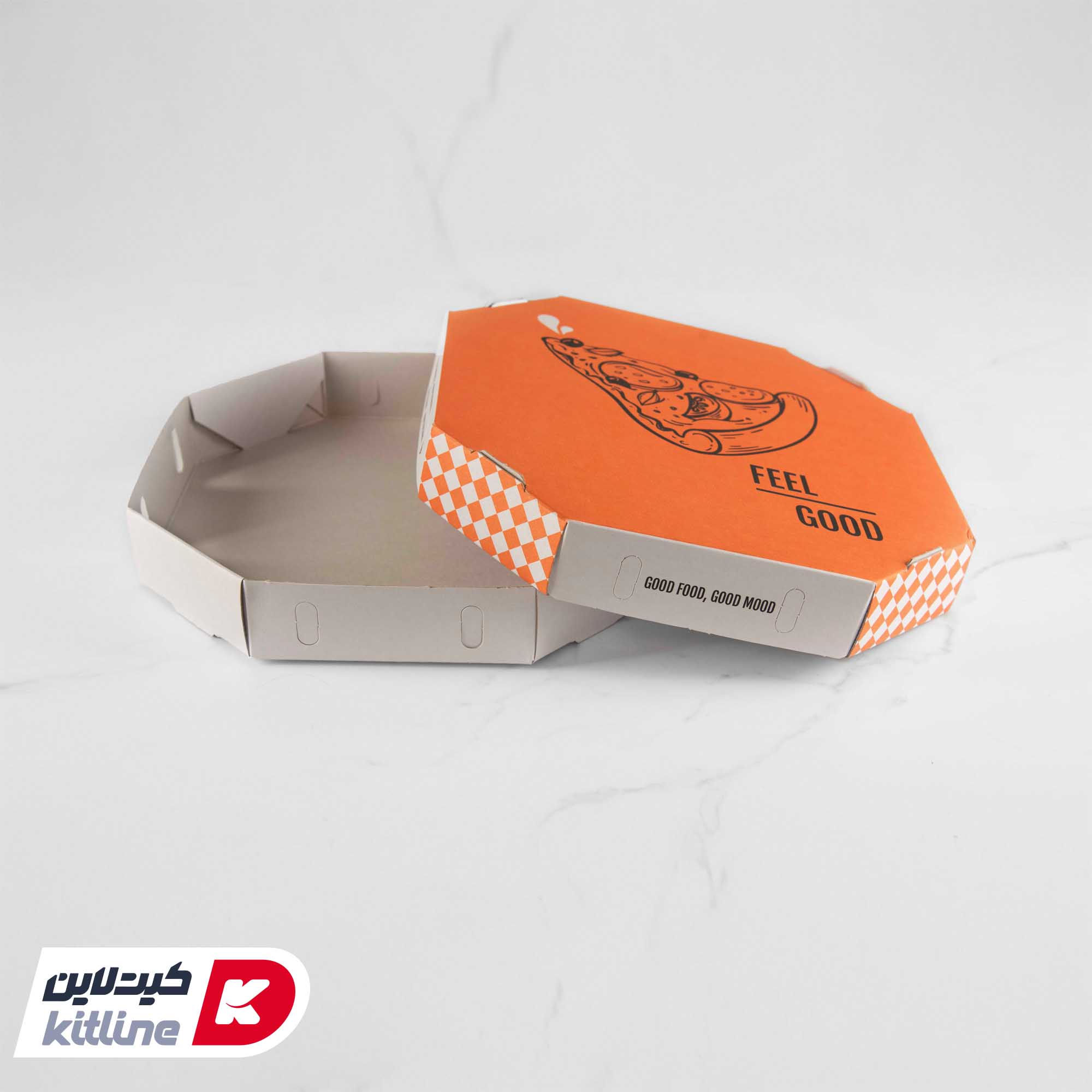 جعبه پیتزا هشت ضلعی کاغذی ۲۴ سانتیمتری (کارتن ۱۰۰ عددی) - تصویر 4