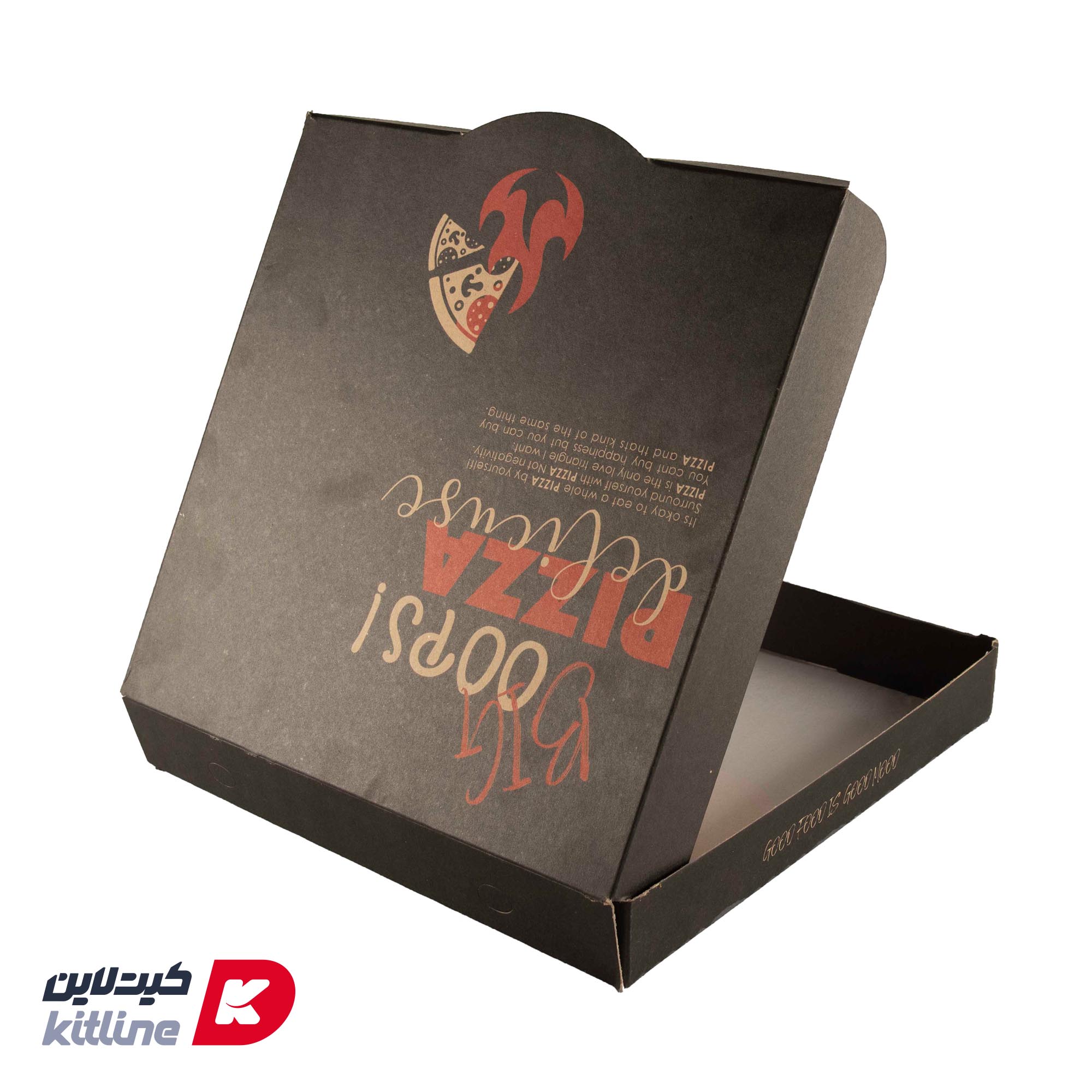 جعبه پیتزا کاغذی ۳۲ سانتیمتری مشکی (کارتن ۱۰۰ عددی) - تصویر 4