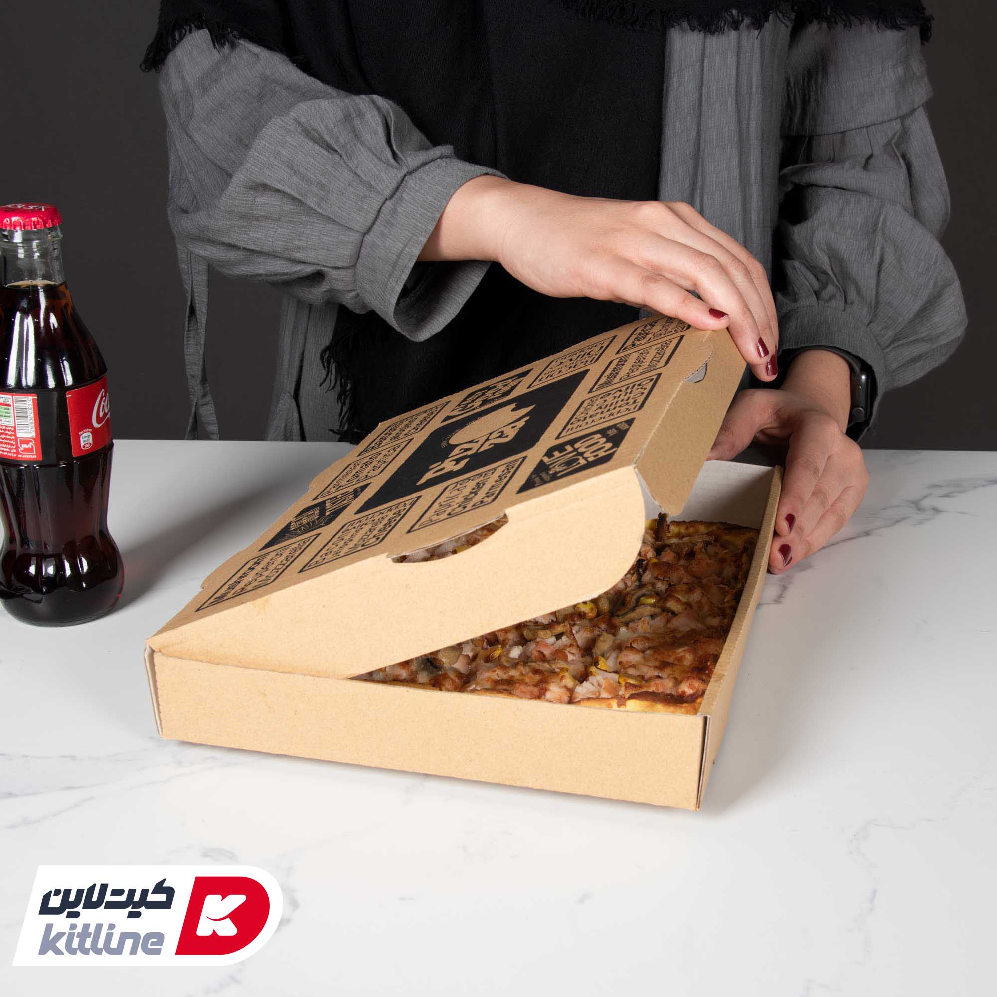 جعبه پیتزا کاغذی ایفلوت چاپدار ۳۱×۲۷ سانتیمتری (کارتن ۱۰۰ عددی) - تصویر 6