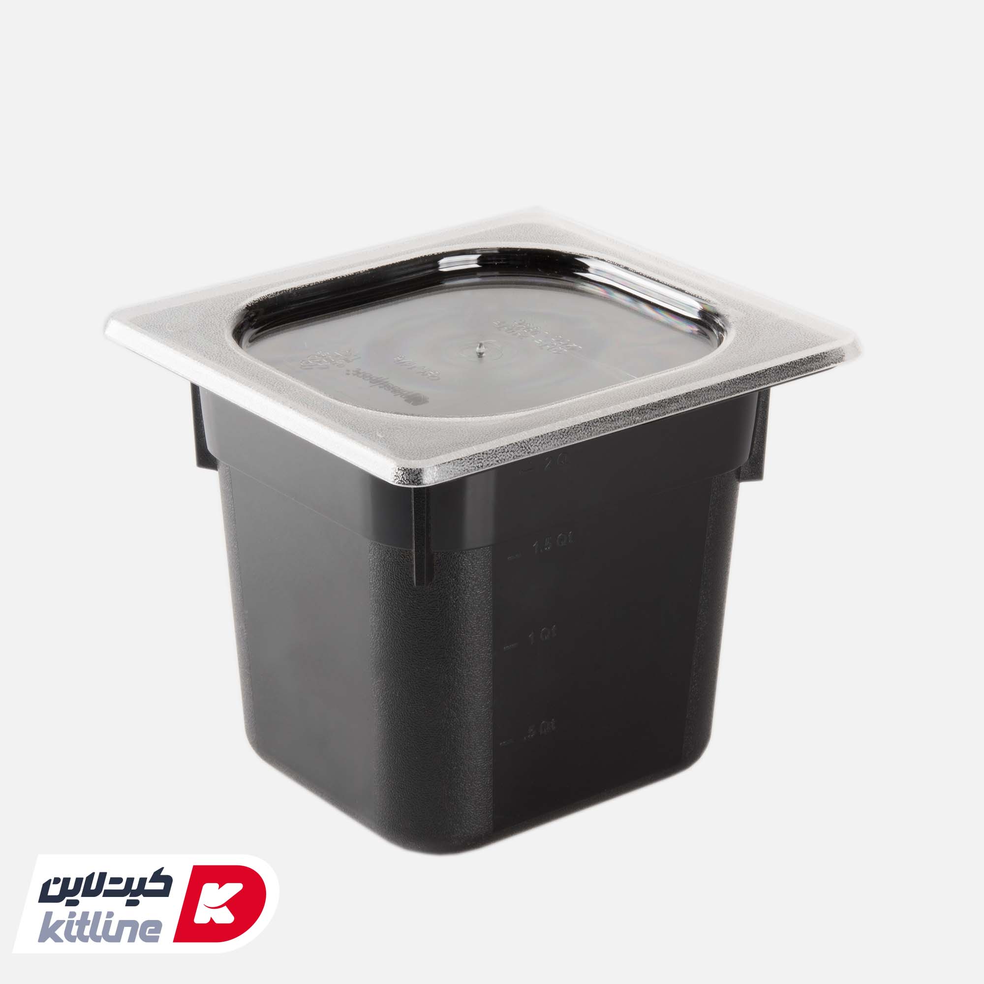 بن ماری ۱/۶ پلی کربنات عمق ۱۵ مشکی به همراه درب