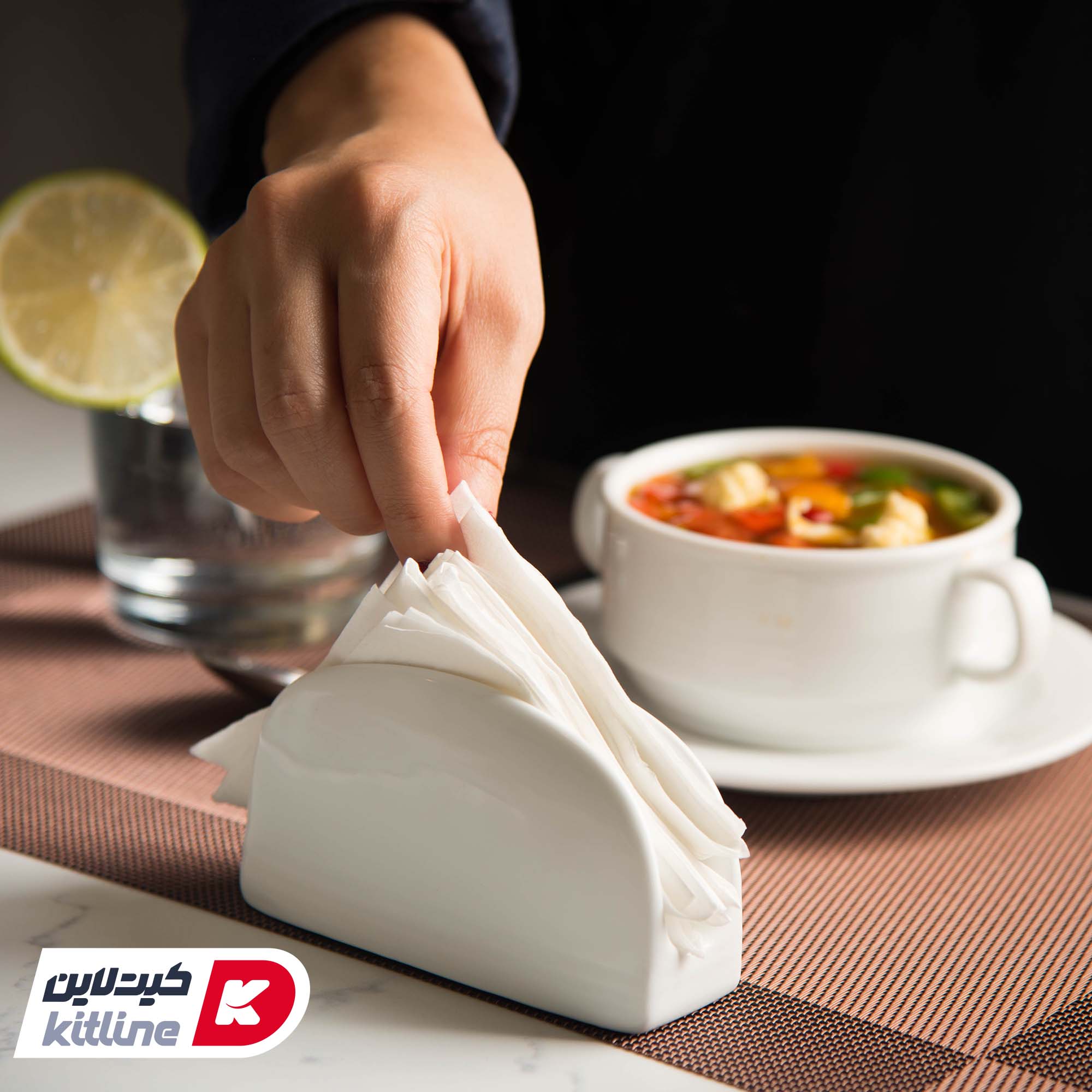 جای دستمال کاغذی چینی هتلی زرین - تصویر 4