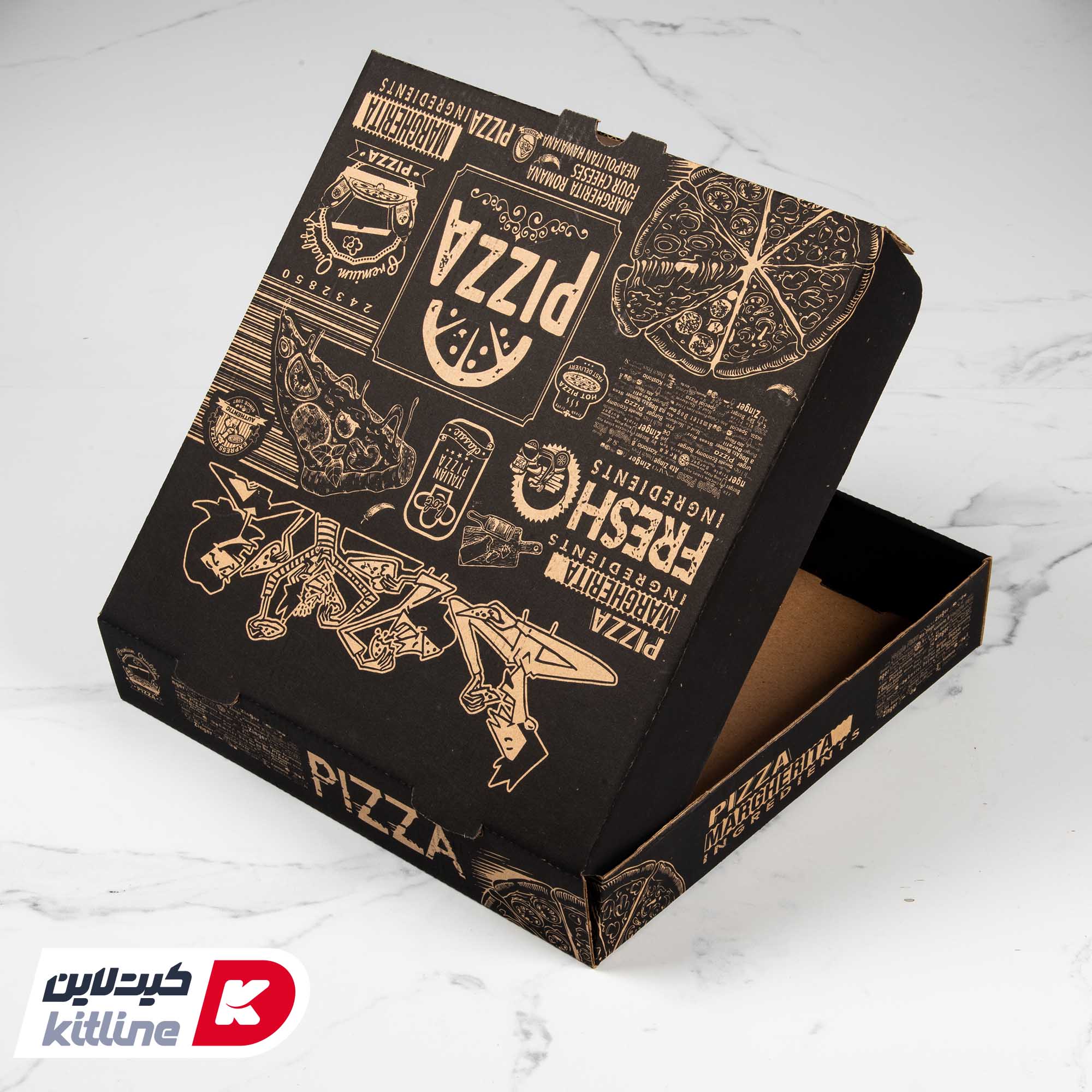 جعبه پیتزا کاغذی ایفلوت ۲۴ سانتیمتری (کارتن ۱۰۰ عددی) - تصویر 3