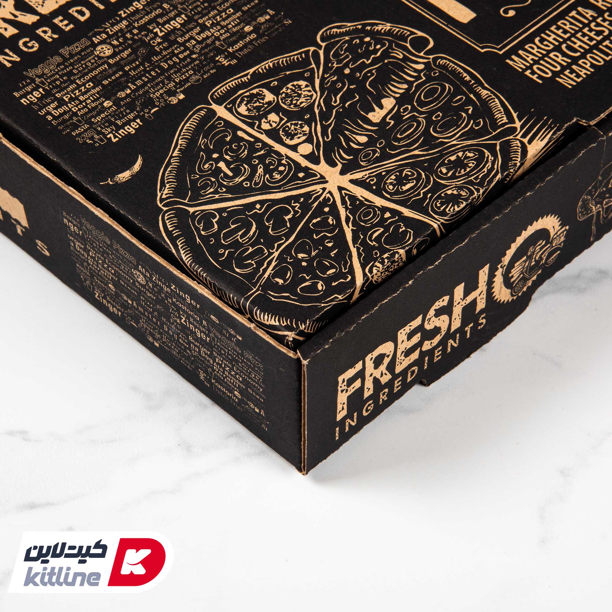 جعبه پیتزا کاغذی ایفلوت ۲۴ سانتیمتری (کارتن ۱۰۰ عددی) - تصویر 4