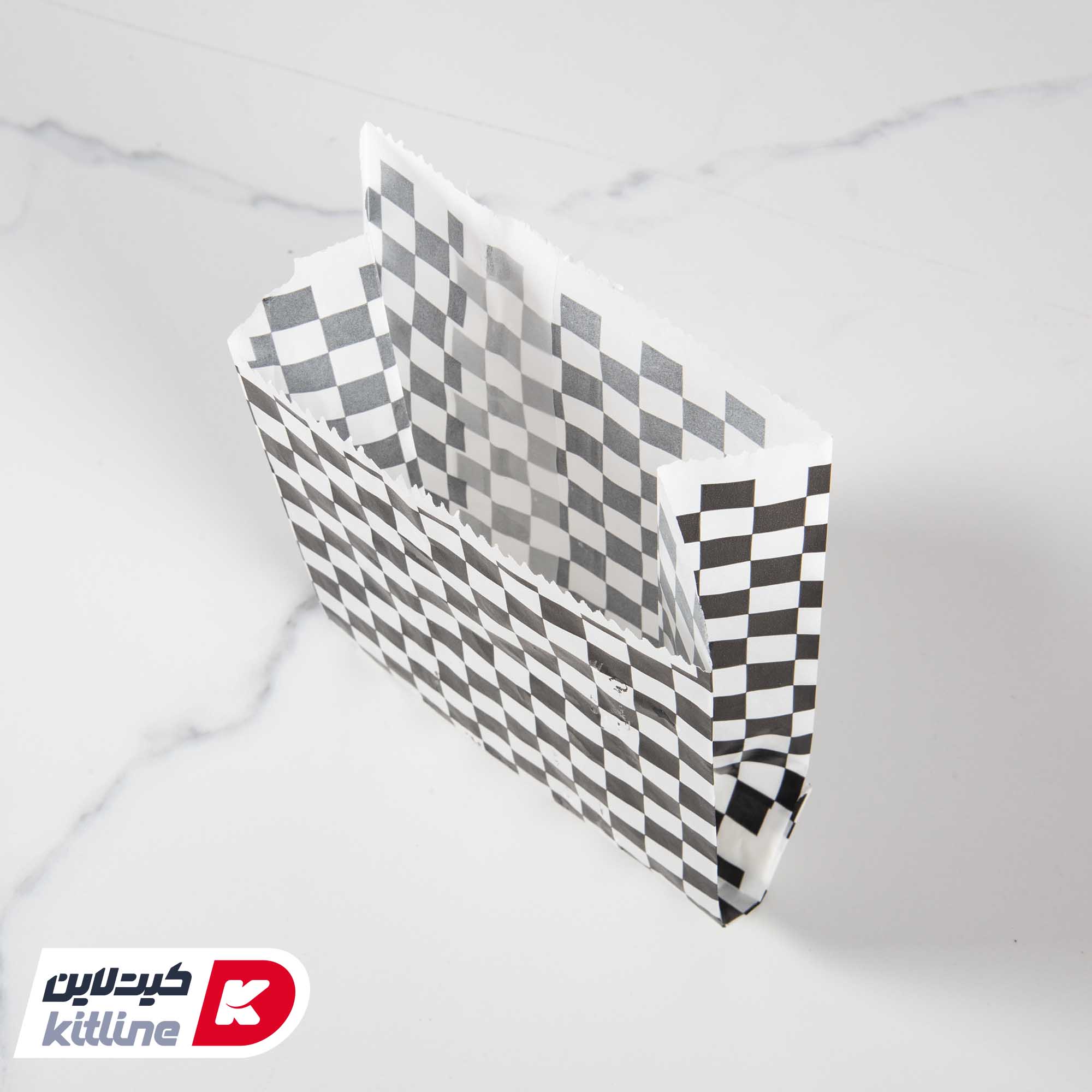 پاکت همبرگر یکبار مصرف مومی ۱۲×۱۷سانتیمتری شطرنجی مشکی (کارتن ۳۰۰۰ عددی) - تصویر 3