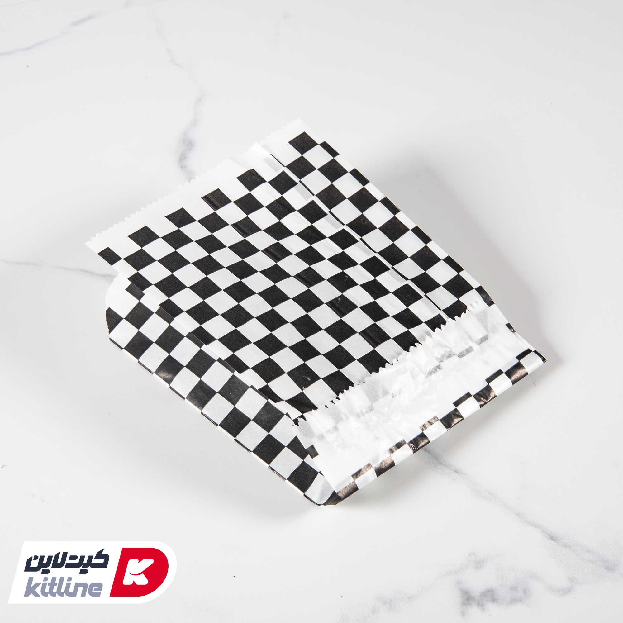 پاکت همبرگر یکبار مصرف مومی ۱۲×۱۷سانتیمتری شطرنجی مشکی (کارتن ۳۰۰۰ عددی) - تصویر 5