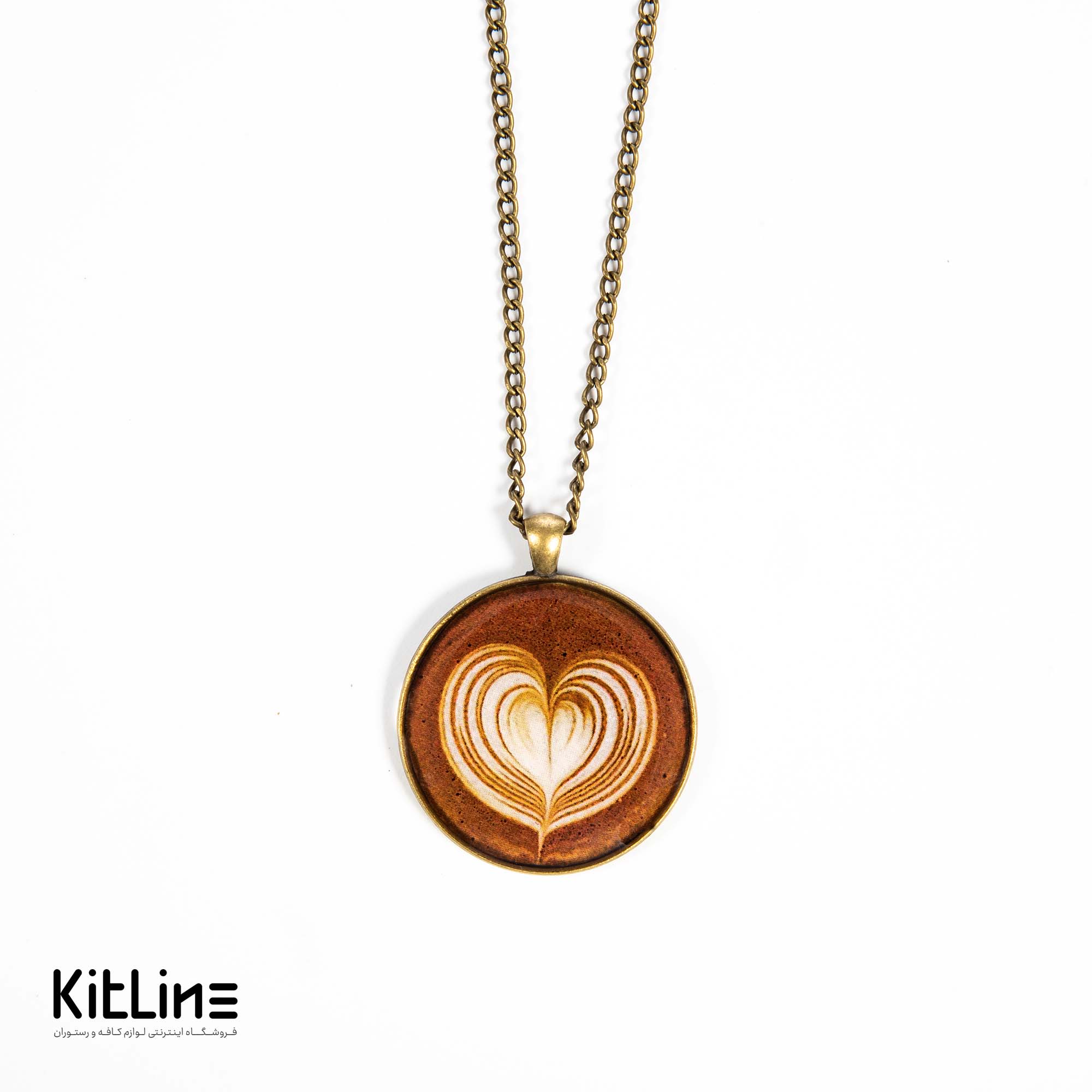 گردنبند بند زنجیری با آویز لاته آرت طرح قلب