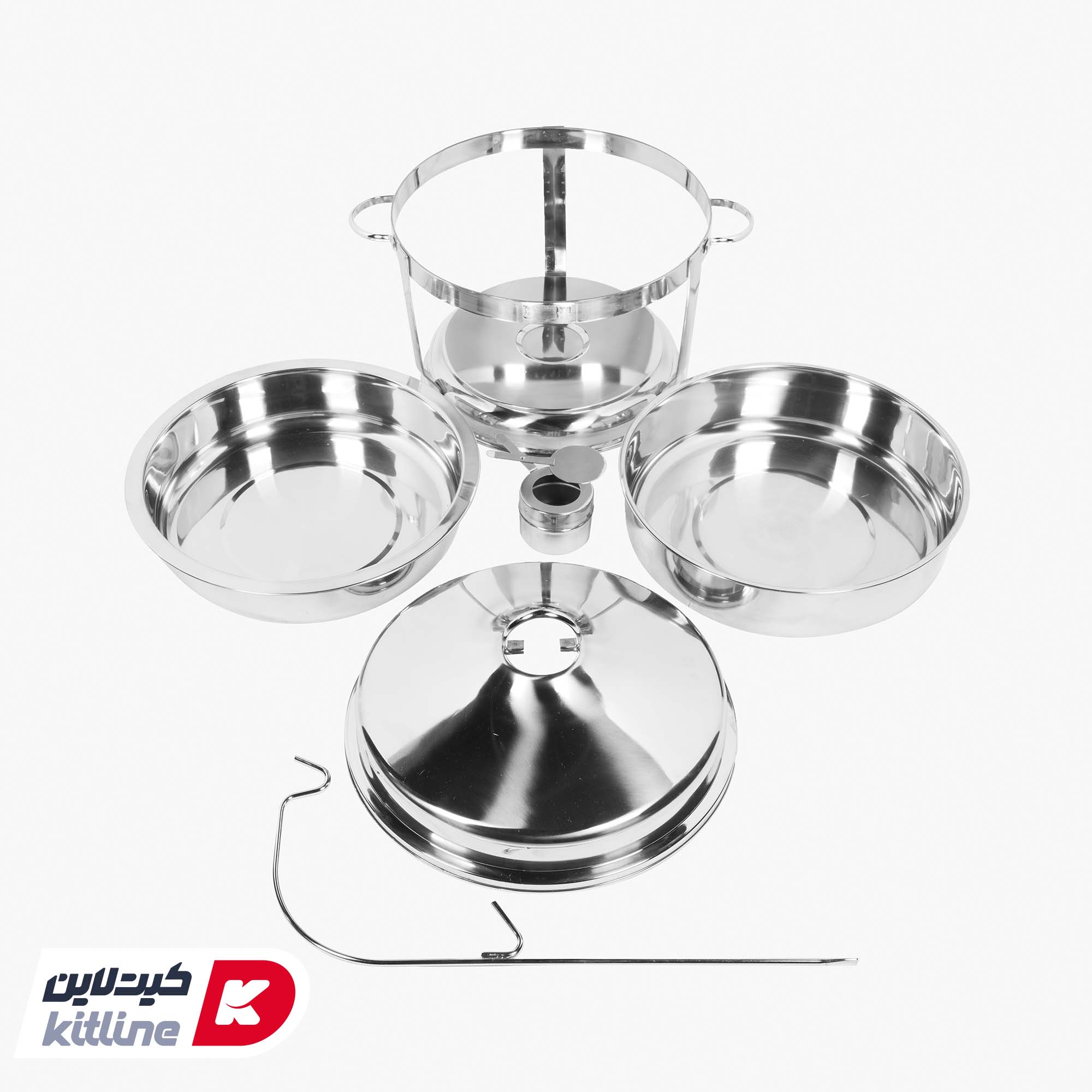 شفینگ دیش گرد درب لوستری ۱۲ لیتری استیل - تصویر 3