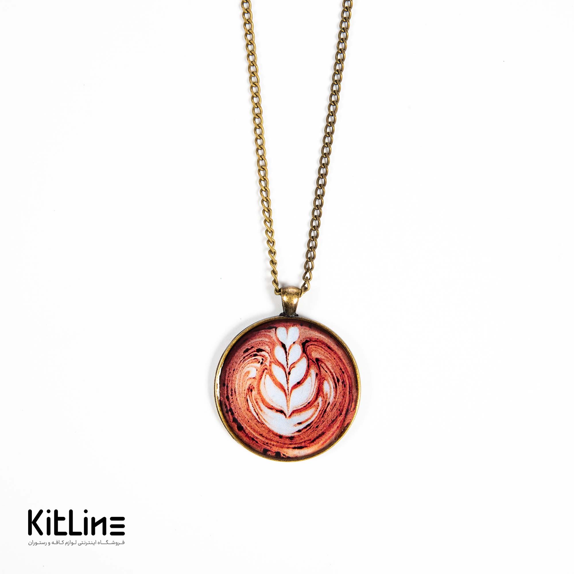 گردنبند بند زنجیری با آویز لاته آرت طرح لاله