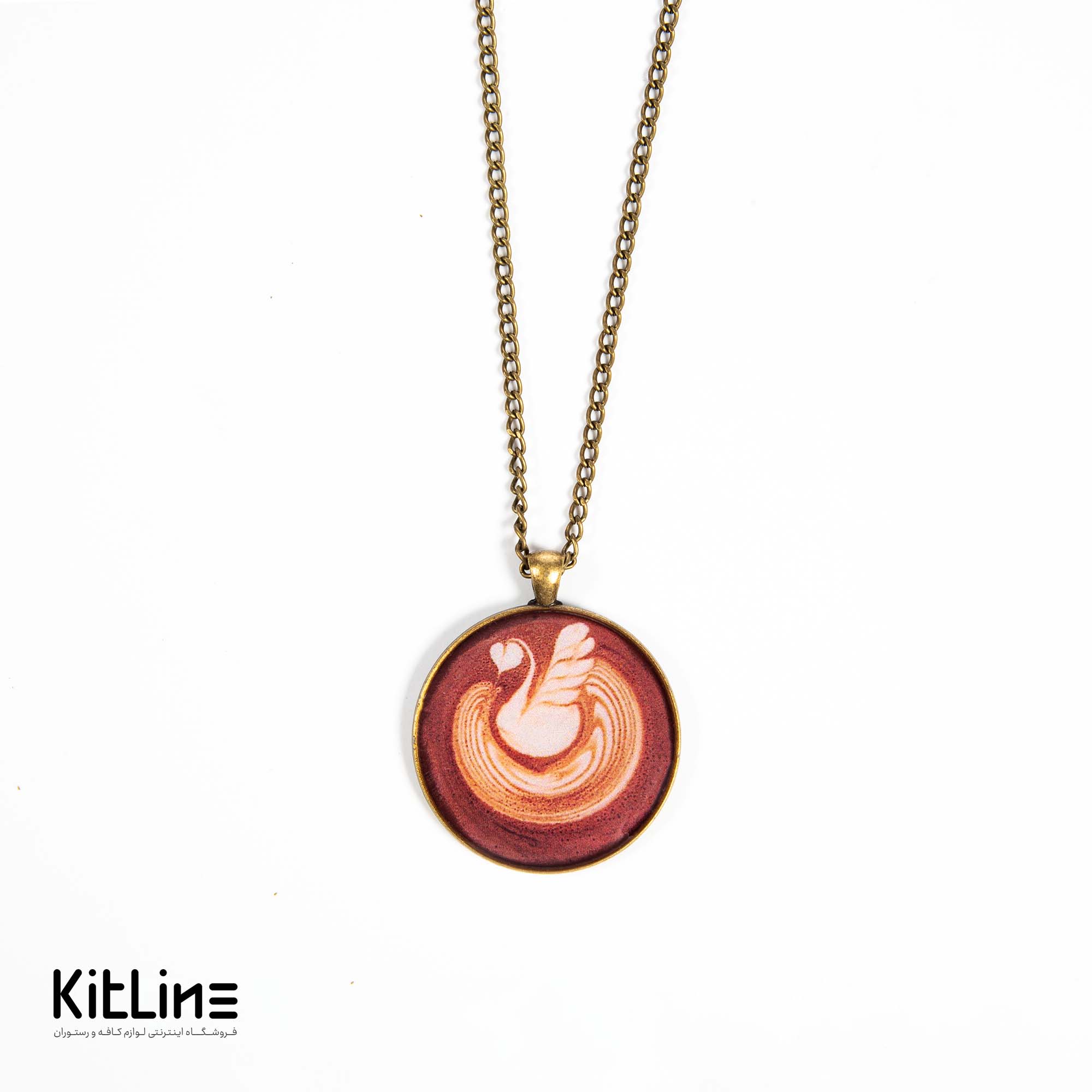 گردنبند بند زنجیری با آویز لاته آرت طرح قو