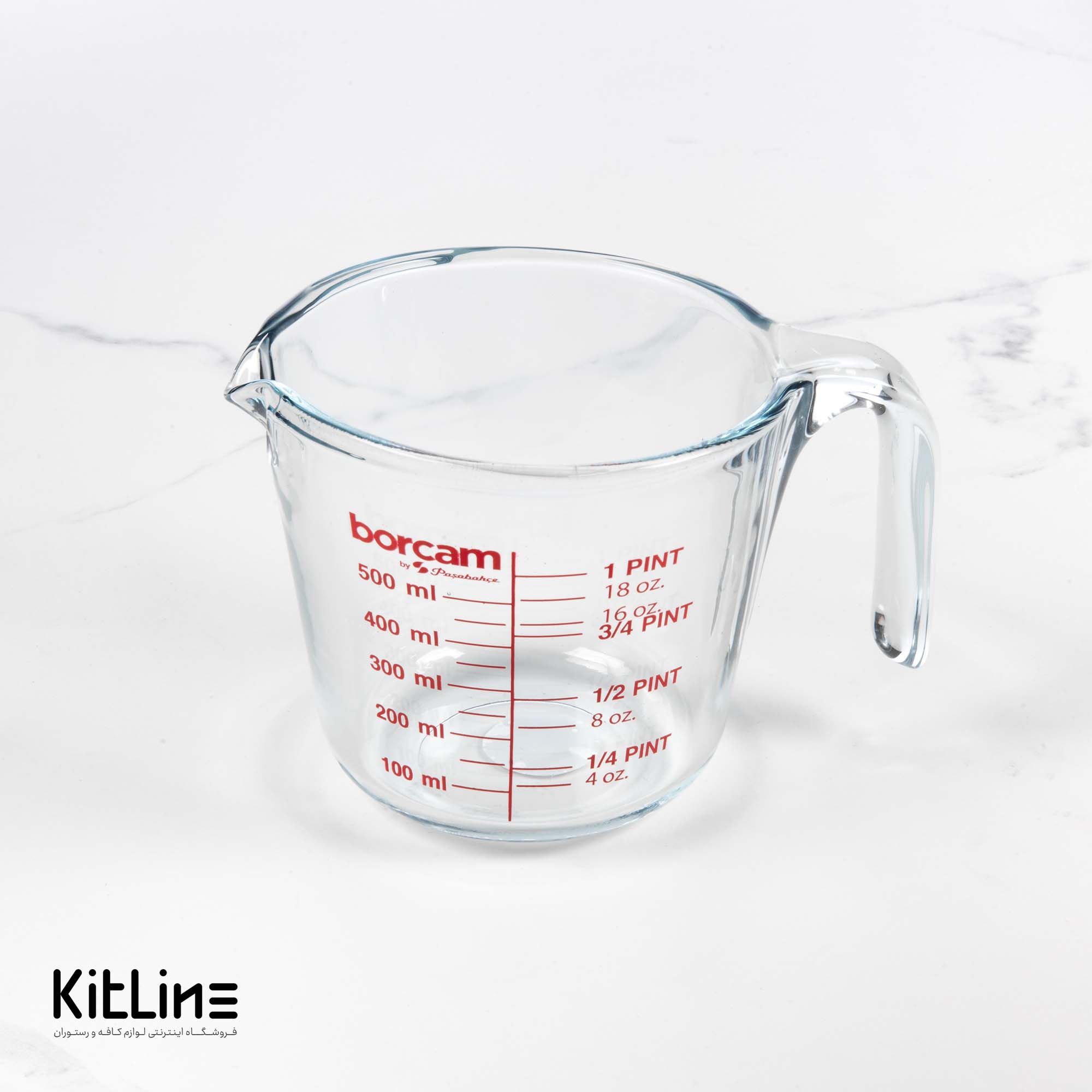 پارچ مدرج شیشه ای ۵۰۰ میلی‌لیتری پاشاباغچه