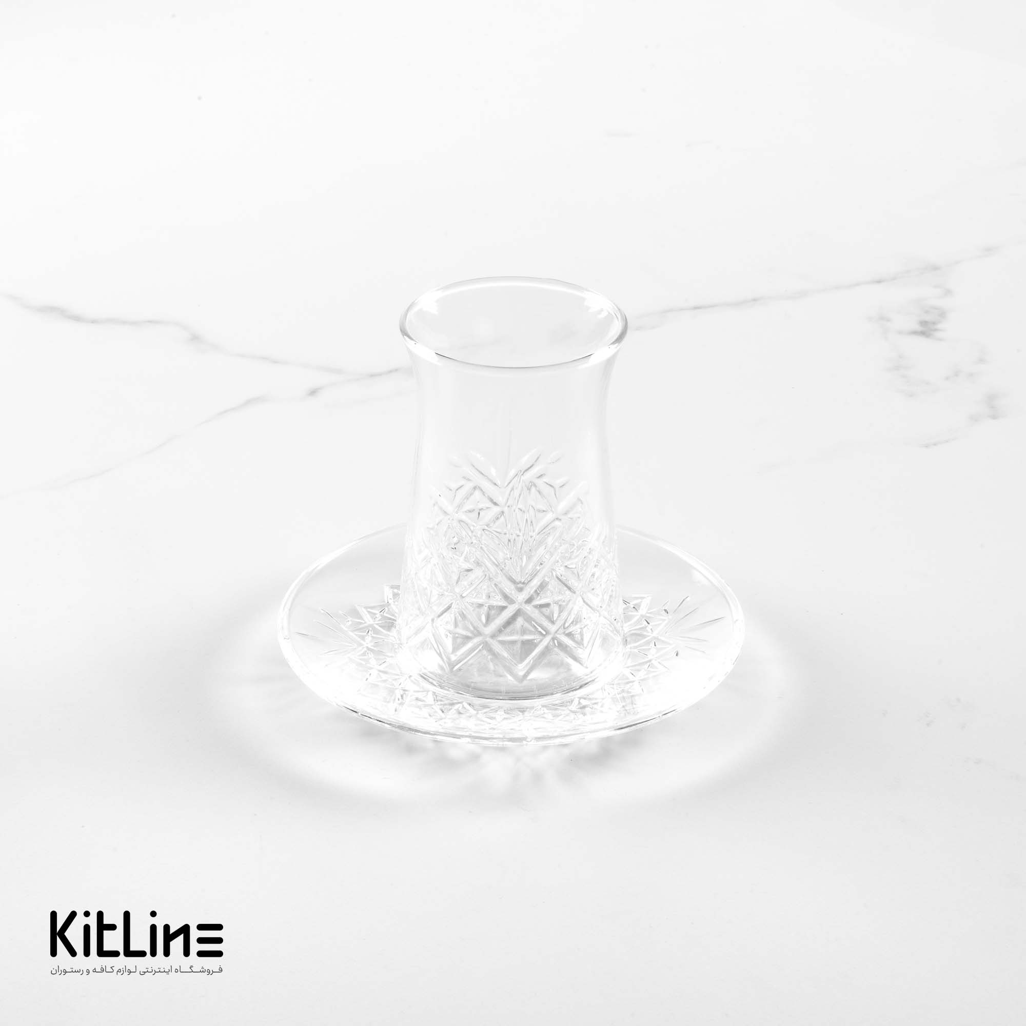 استکان نعلبکی شیشه ای ۱۵۵ میلی‌لیتری پاشاباغچه مدل تایملس (ست ۶ عددی)