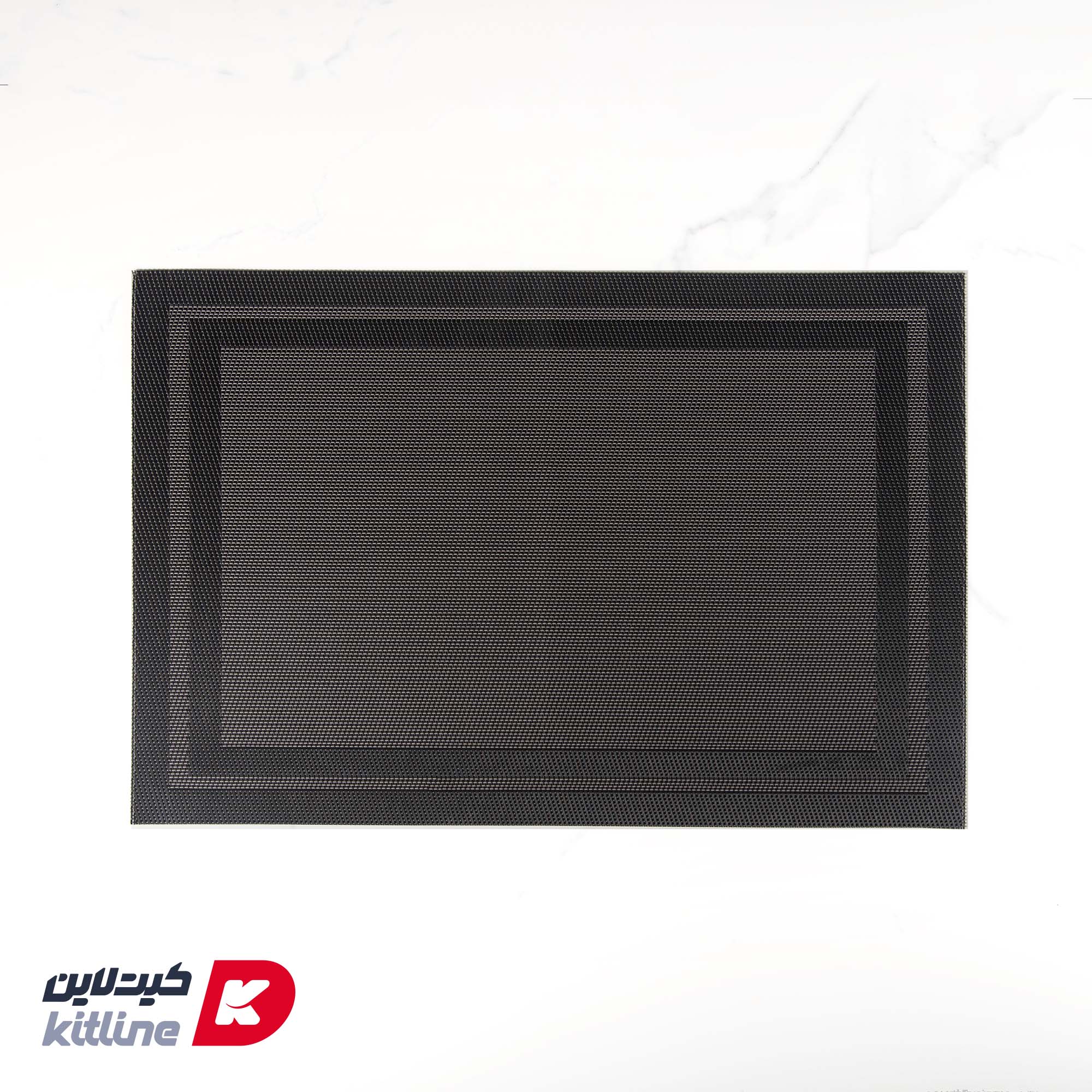 زیر بشقابی پلاستیکی ۳۰×۴۵ سانتیمتری مشکی (ست ۶ عددی)