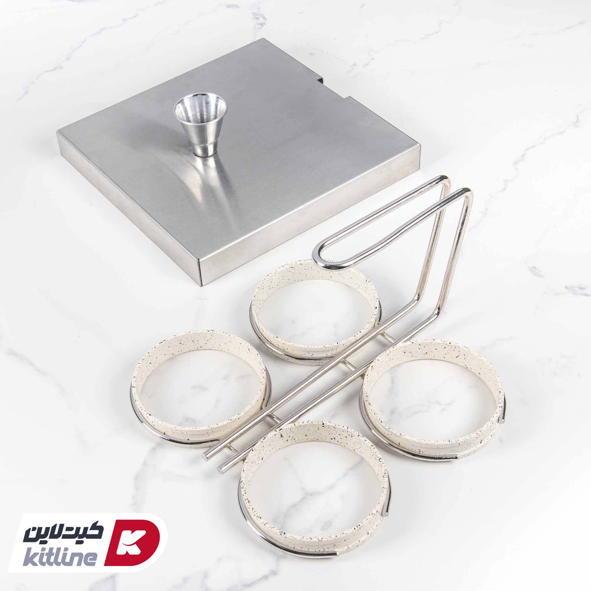 قالب پخت تخم مرغ گرانیتی همراه با درب کیچن تک