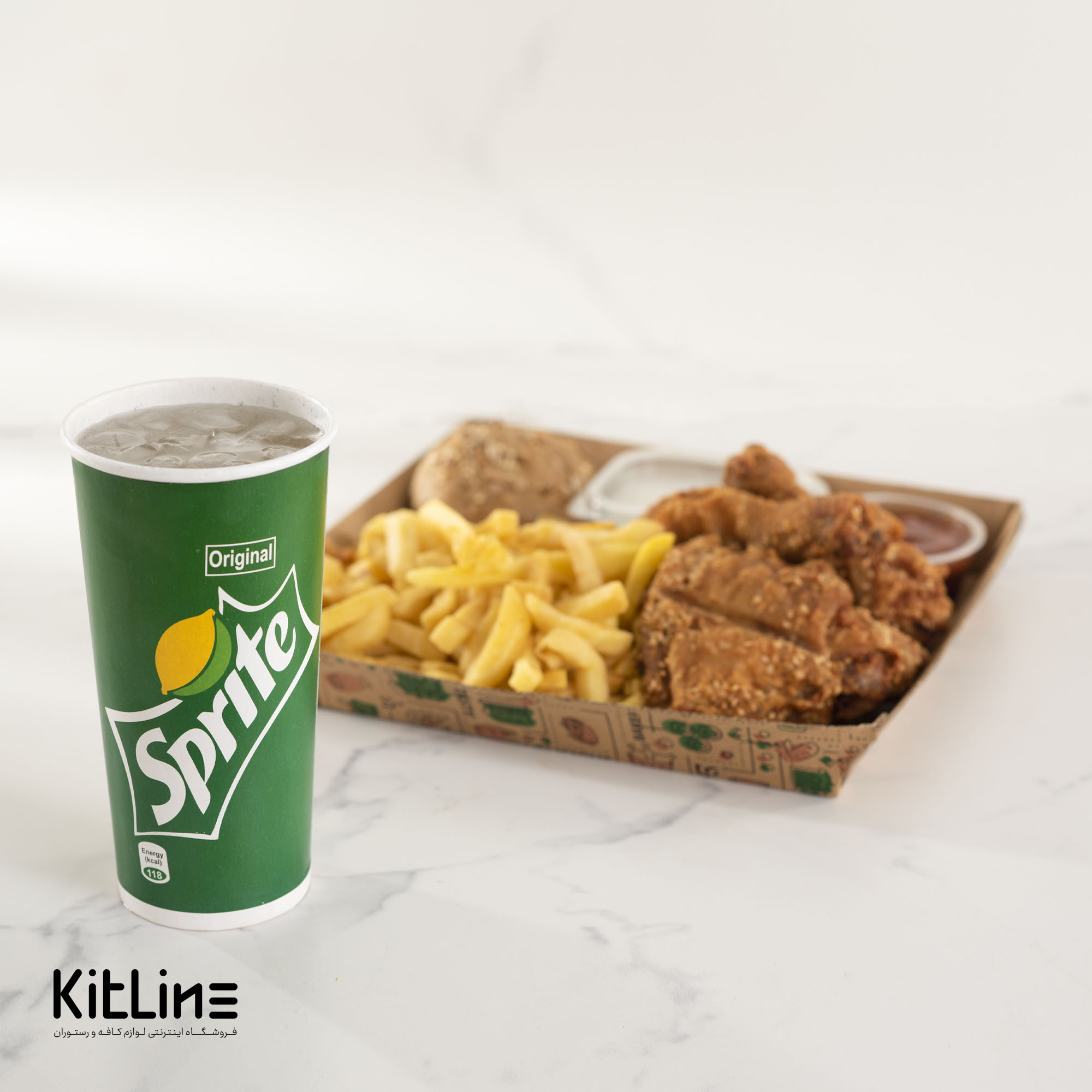 لیوان کاغذی یکبار مصرف ۶۵۰ میلی لیتری همراه درب نی خور طرح اسپرایت (کارتن ۵۰۰ عددی) - تصویر 6