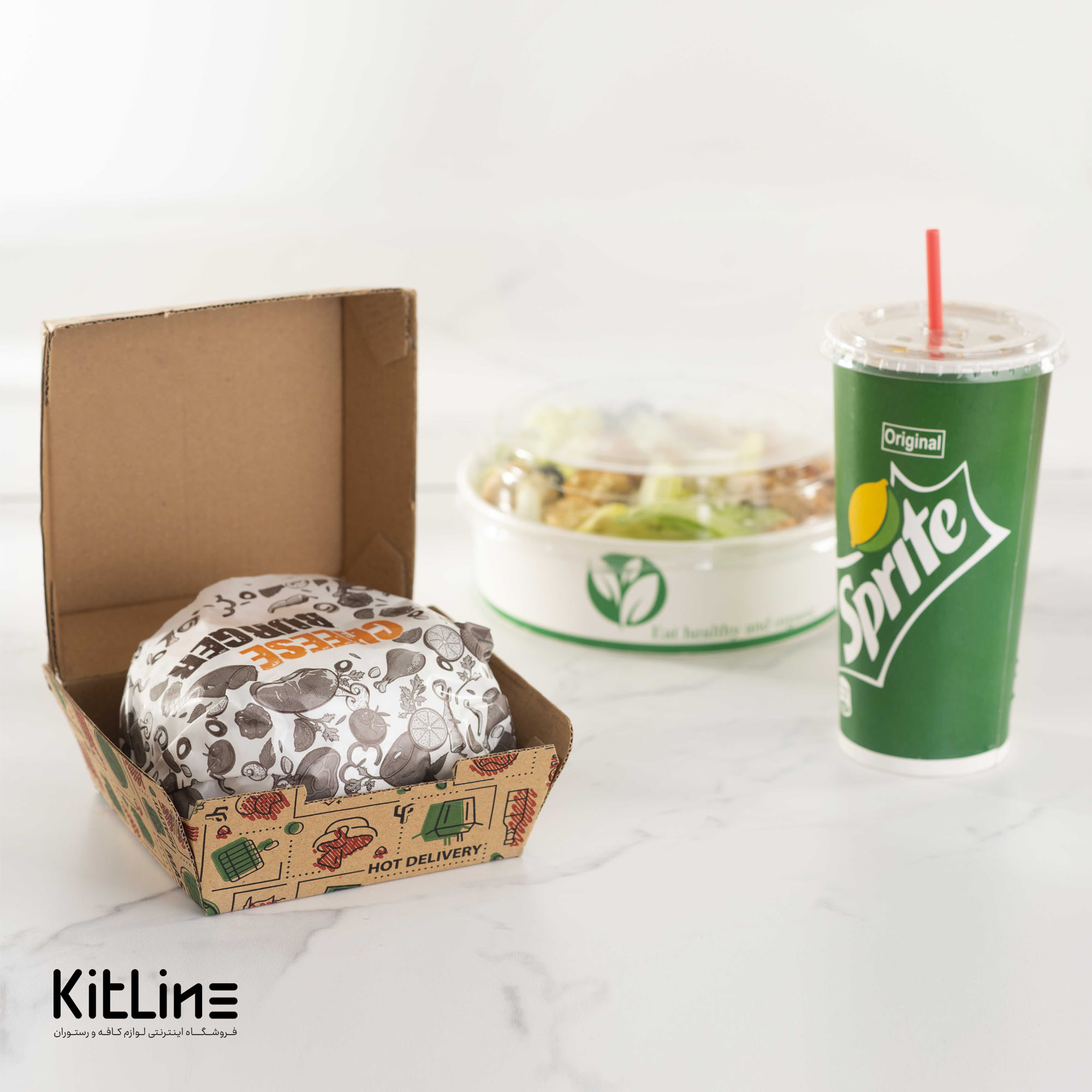 جعبه برگر یکبار مصرف کرافت ضخیم ۱۲×۱۲ سانتیمتری (کارتن ۱۰۰ عددی) - تصویر 5