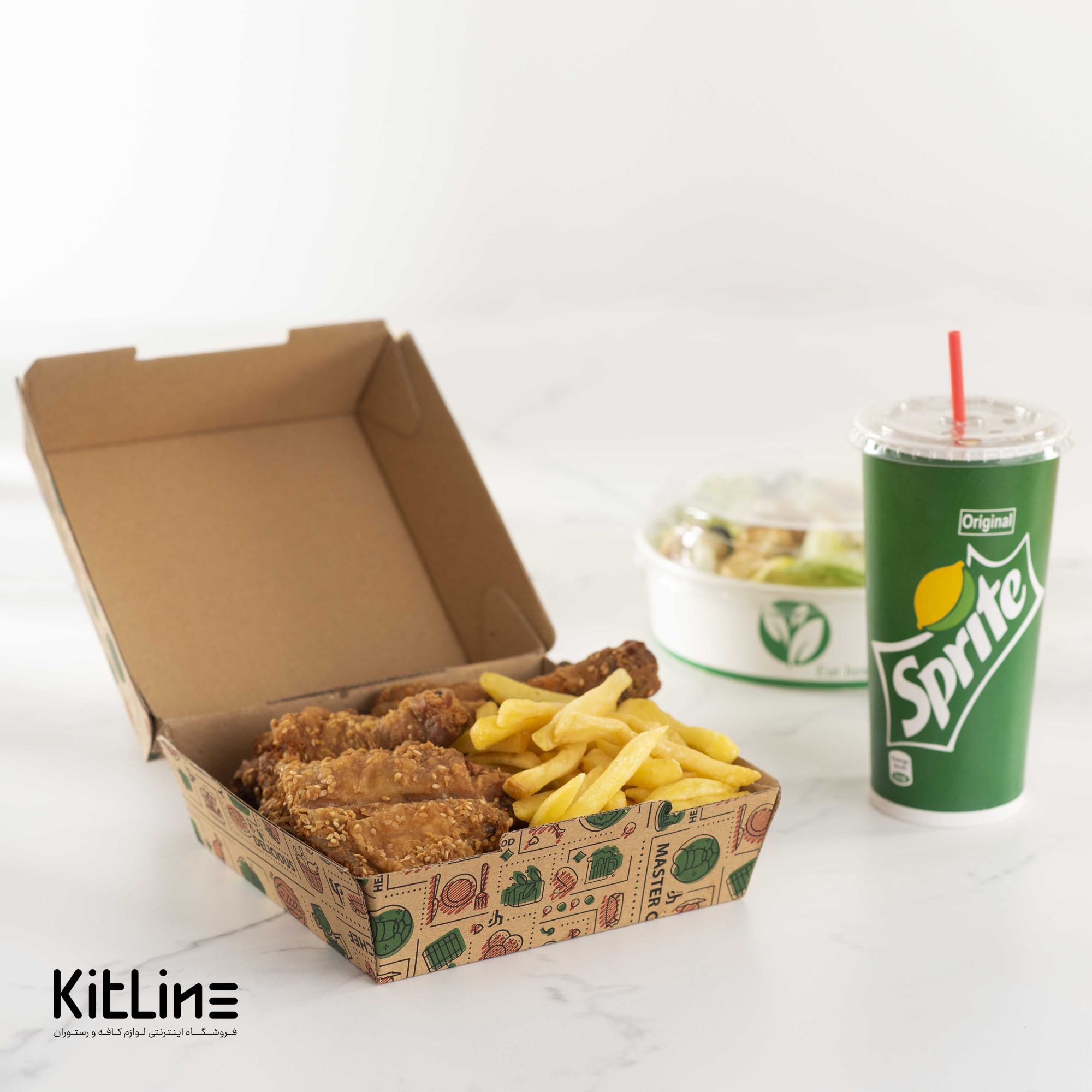 جعبه سوخاری یکبار مصرف کرافت ضخیم ۱۹×۱۹ سانتیمتری (کارتن ۱۰۰ عددی) - تصویر 4