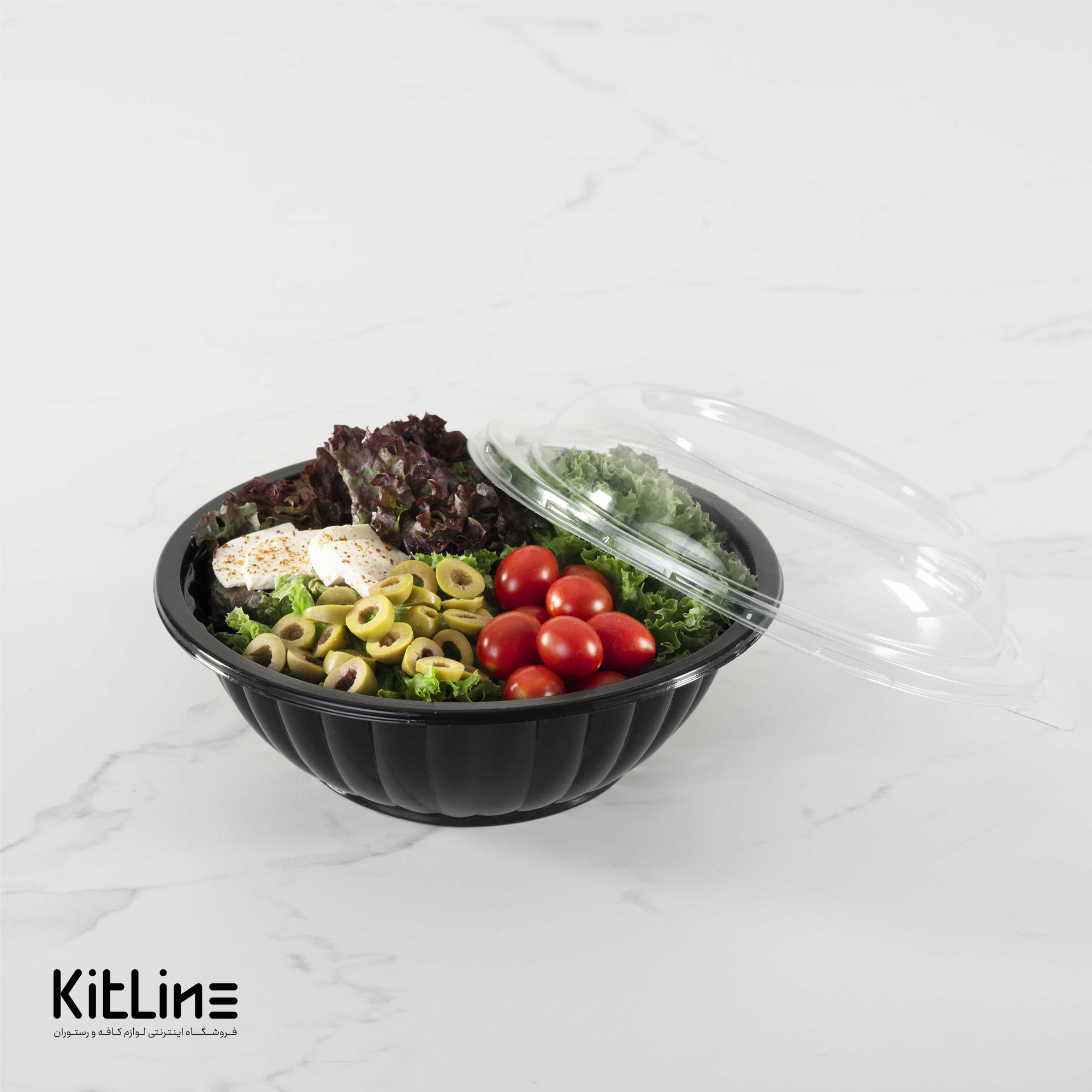 کاسه یکبار مصرف ۱۵۰۰ میلی لیتری مشکی همراه درب و سس کاپ (کارتن ۲۰۰ عددی) - تصویر 4