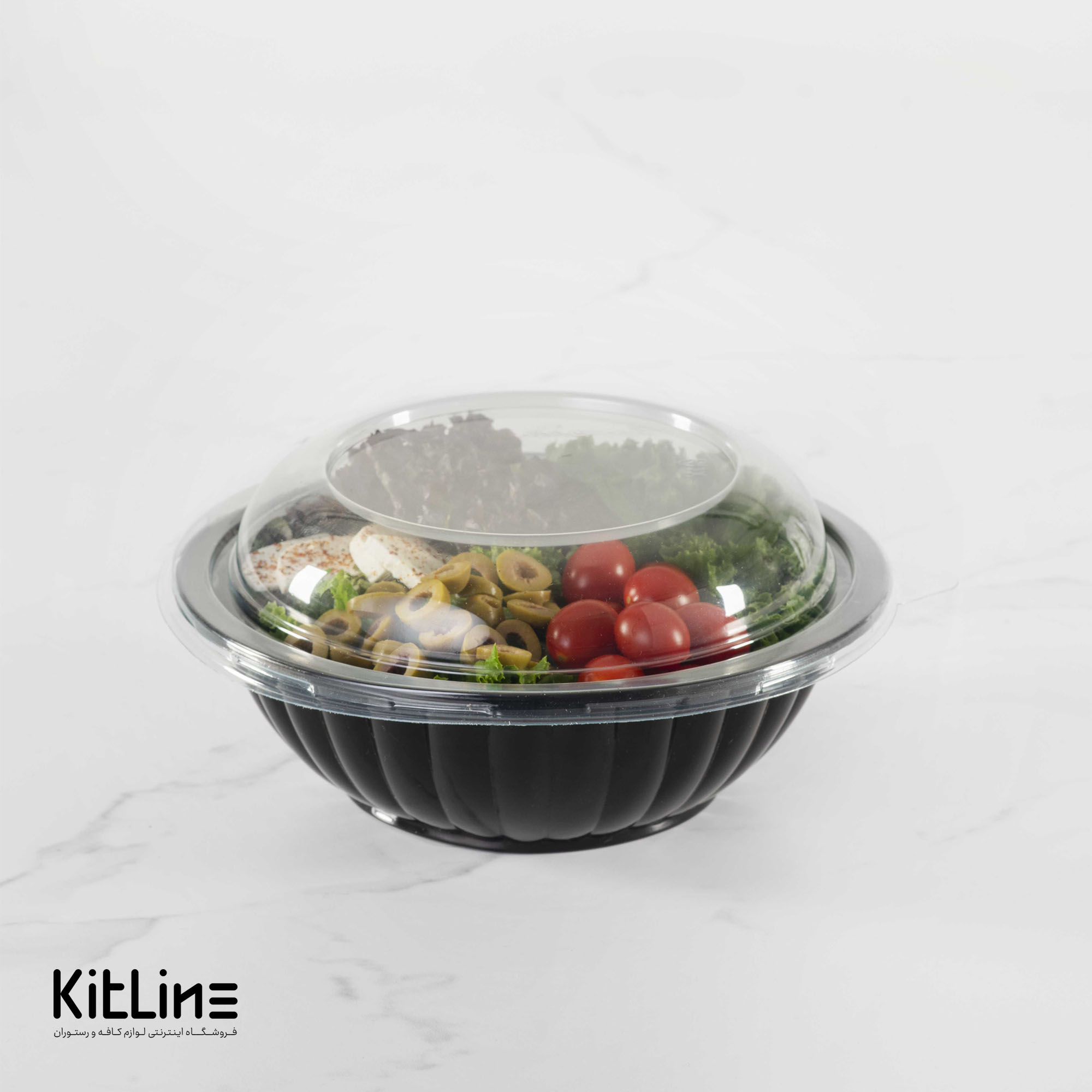 کاسه یکبار مصرف ۱۵۰۰ میلی لیتری مشکی همراه درب و سس کاپ (کارتن ۲۰۰ عددی) - تصویر 5