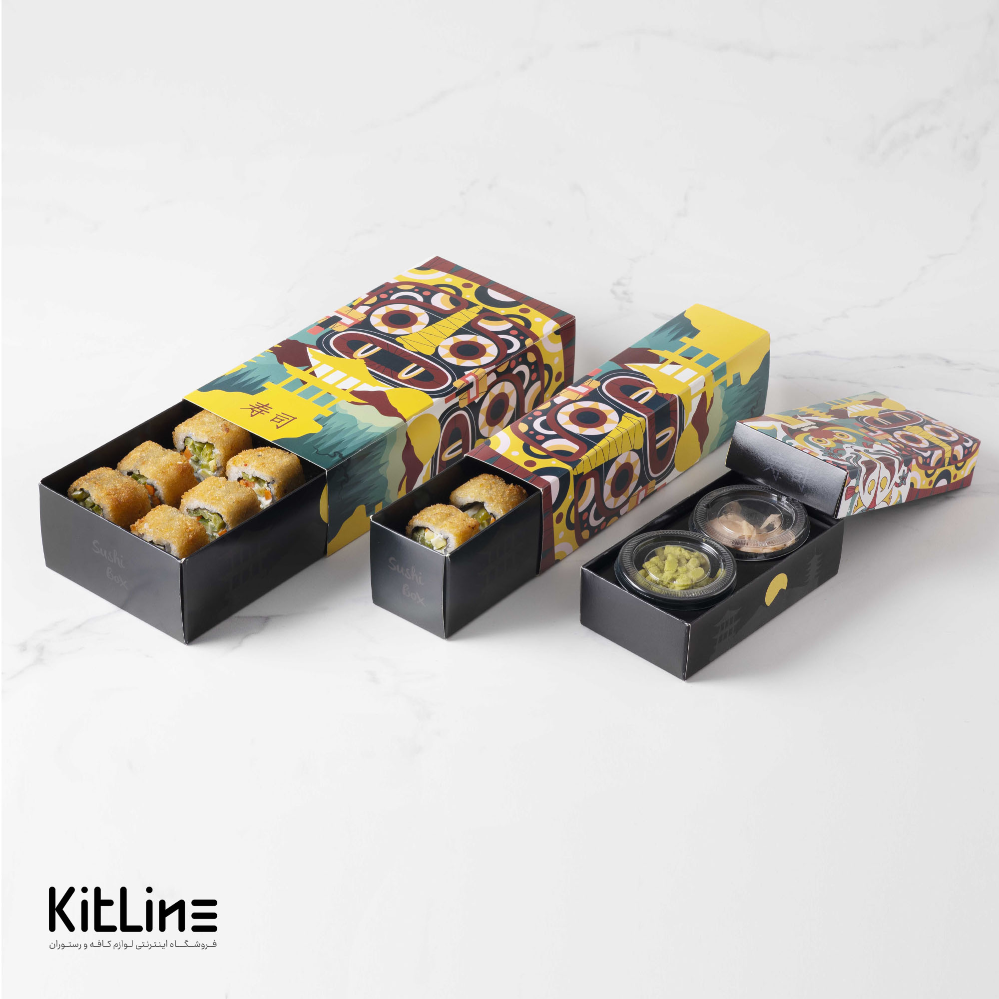 جعبه سوشی کشویی ۵.۵×۲۱ سانتیمتری تک رول (کارتن ۳۰۰ عددی) - تصویر 7