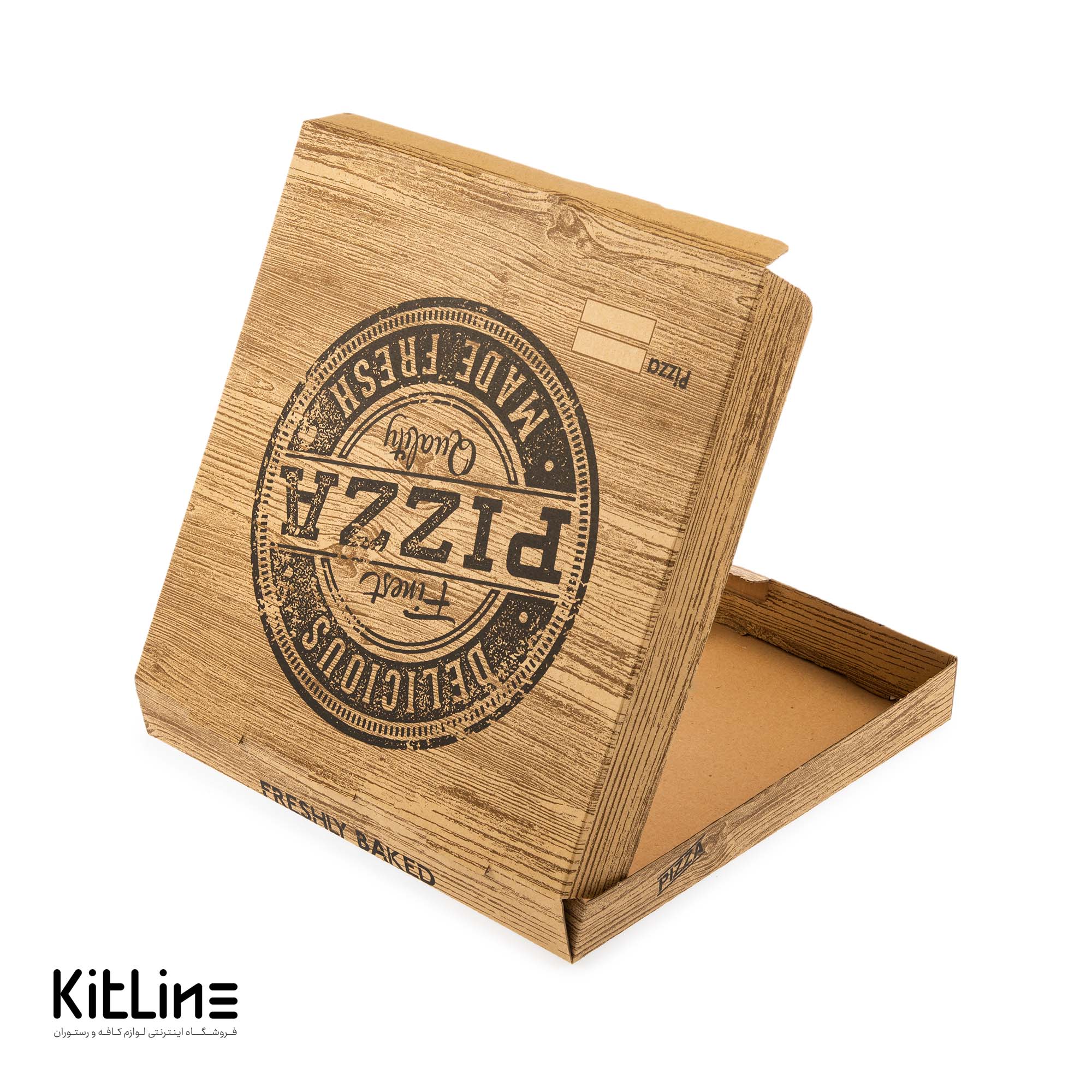 جعبه پیتزا کاغذی ایفلوت ۳۴ سانتیمتری طرح چوب (کارتن ۱۰۰ عددی) - تصویر 3