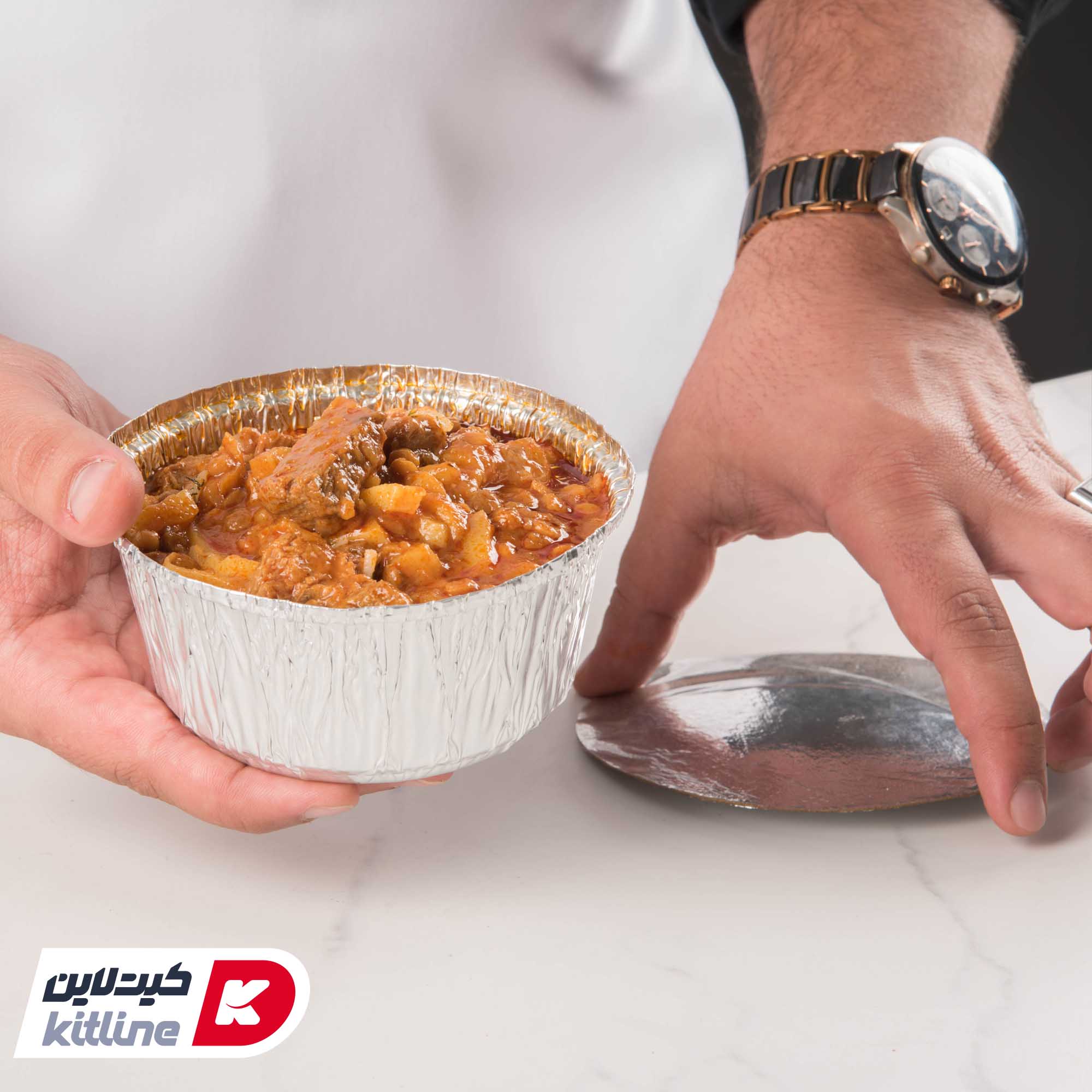 کاسه آلومینیومی یکبار مصرف ۵۰۰ میلی لیتری با درب (کارتن ۱۵۰۰ عددی) - تصویر 5