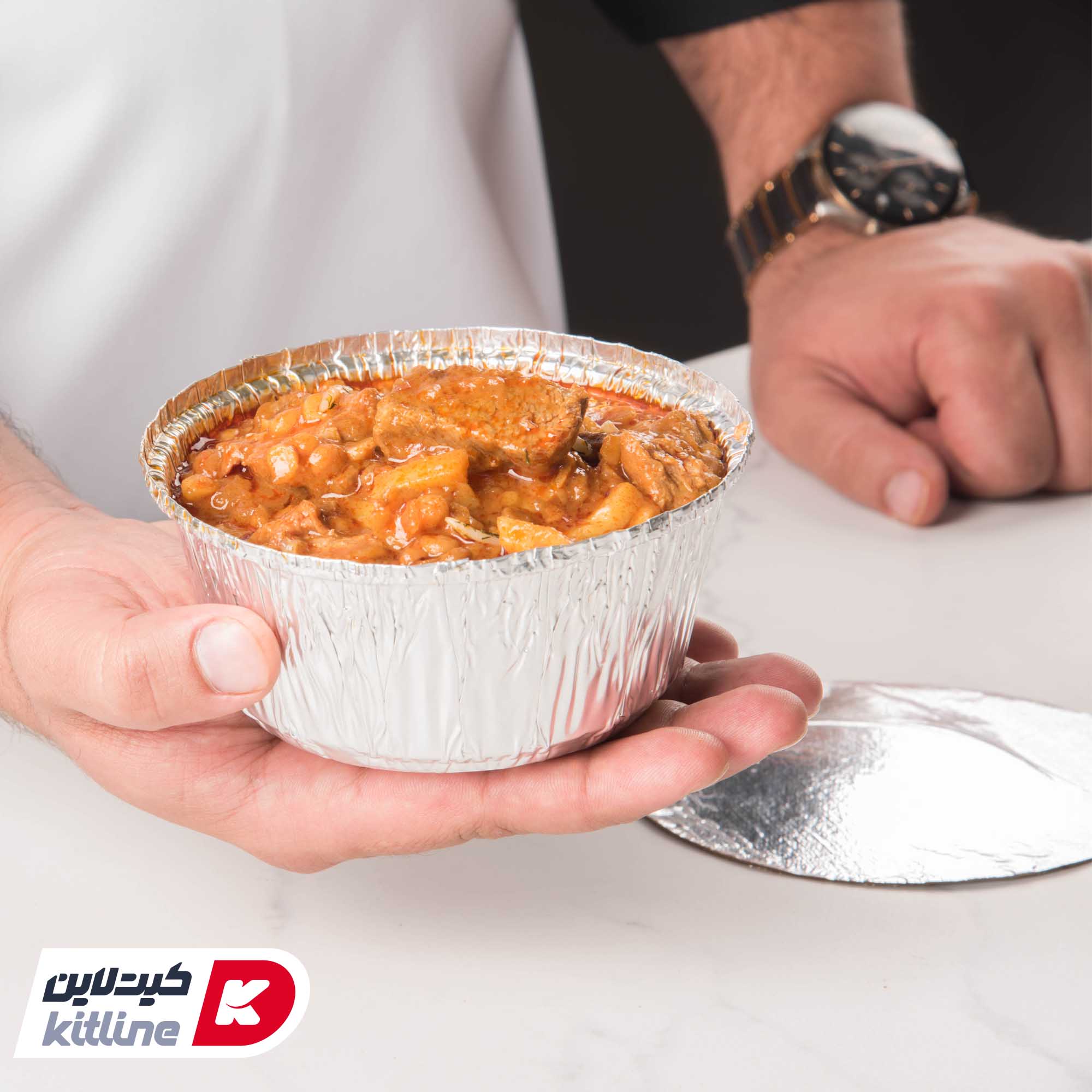 کاسه آلومینیومی یکبار مصرف ۵۰۰ میلی لیتری با درب (کارتن ۱۵۰۰ عددی) - تصویر 7