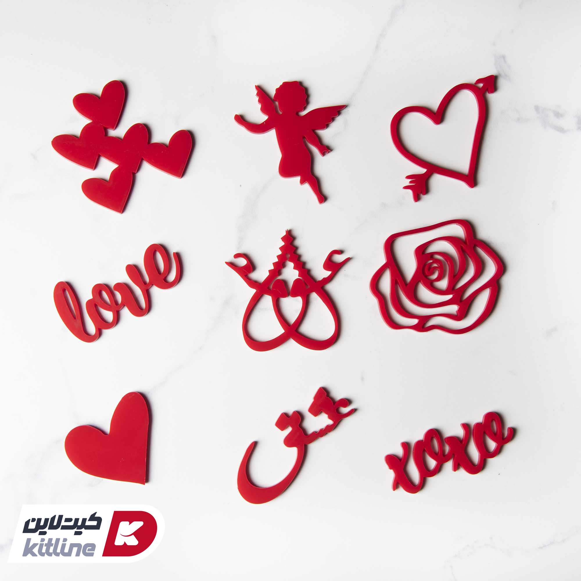 استامپ برجسته تزیین فوندانت ۹ طرح ولنتاین