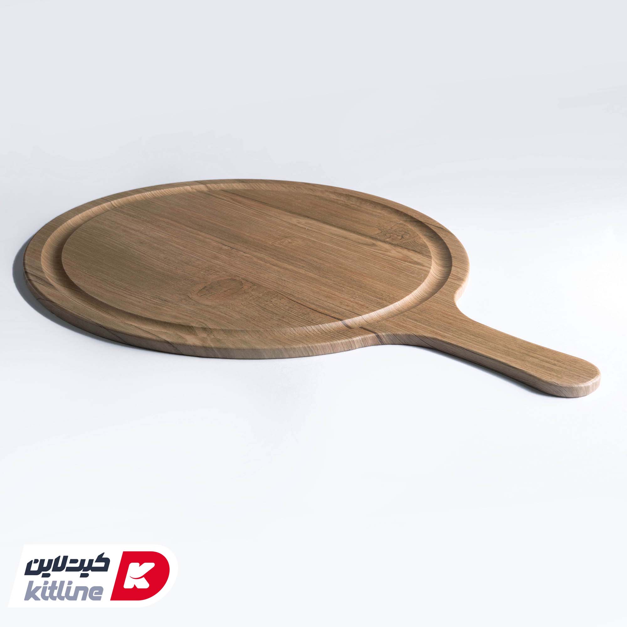 تخته سرو گرد ۳۳ سانتیمتری چوبی راکتی زیتونی - تصویر 3