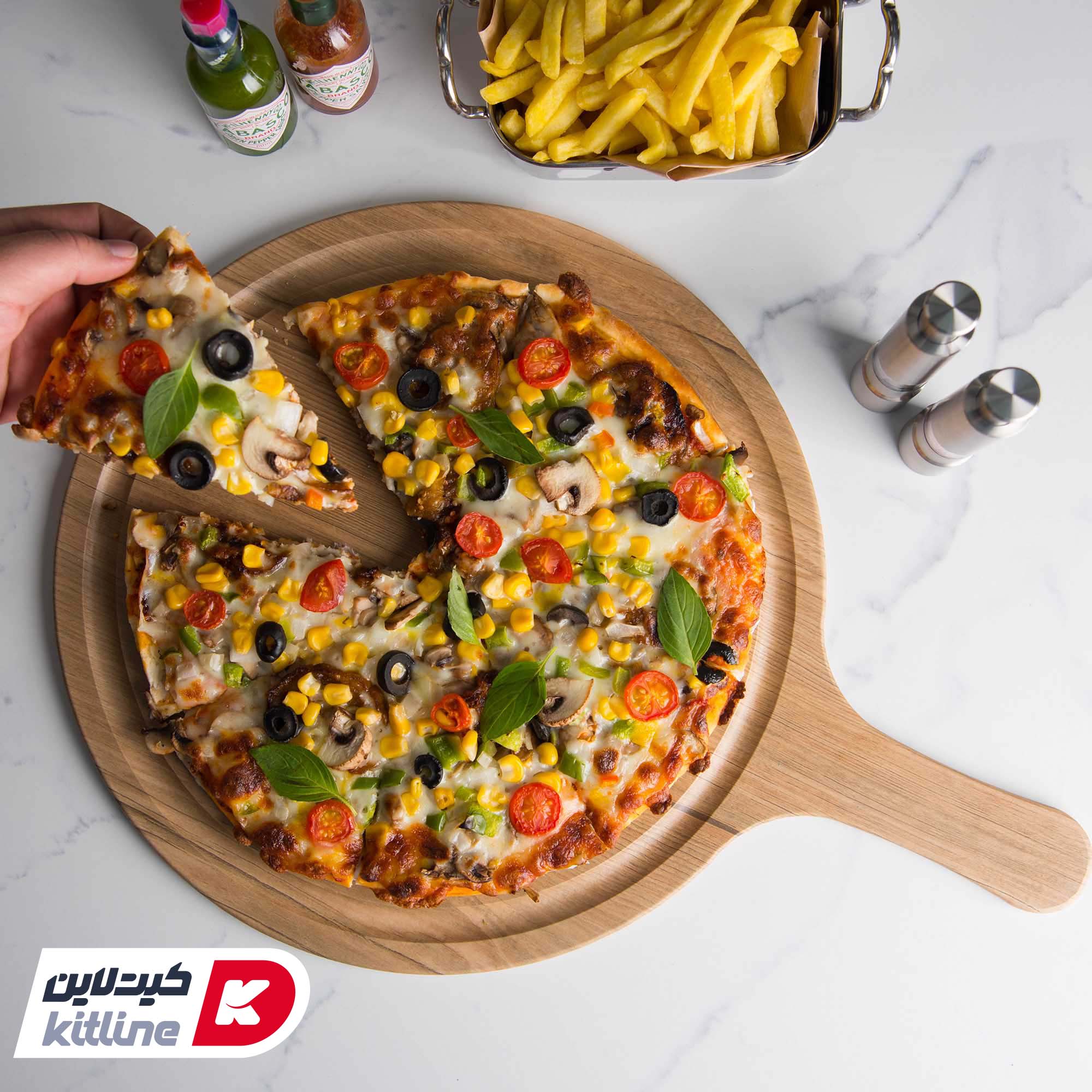 تخته سرو گرد ۳۳ سانتیمتری چوبی راکتی زیتونی - تصویر 4