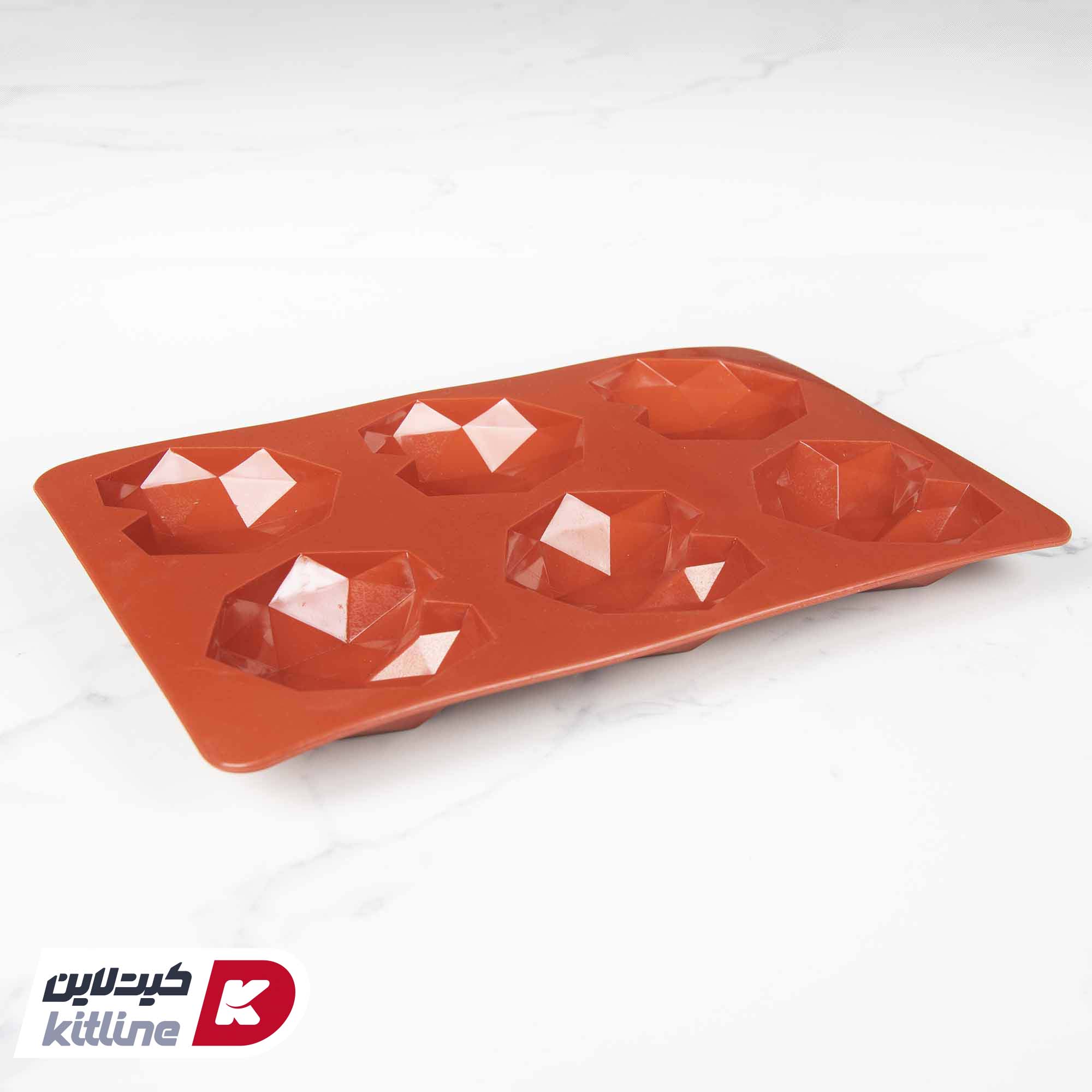 قالب دسر طرح قلب اوریگامی ۶ خانه سیلیکونی