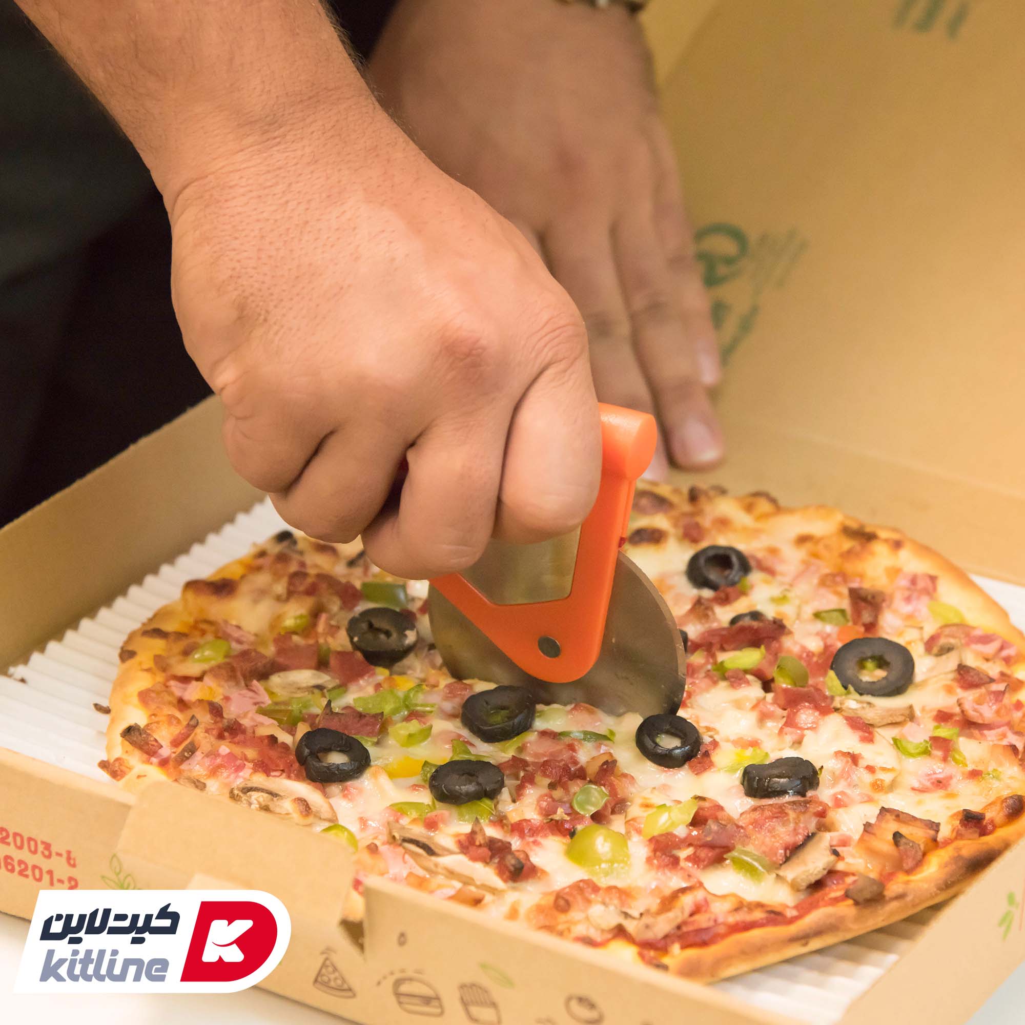 کاتر پیتزا غلتکی دسته نارنجی - تصویر 4