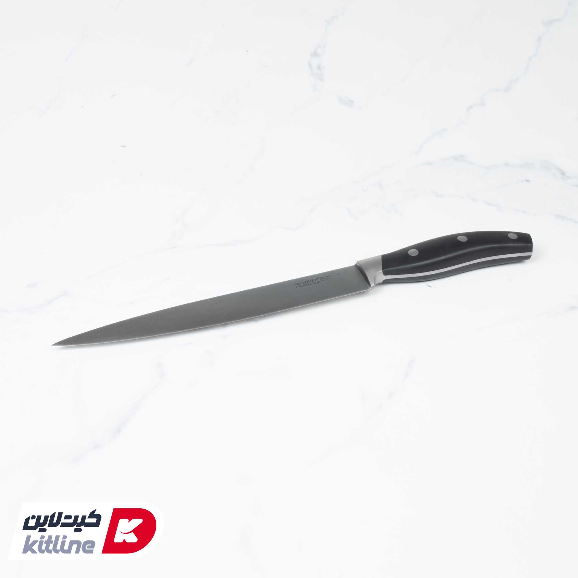 چاقو سرآشپز تیغه باریک ۲۰ سانتیمتری برگهف دسته مشکی